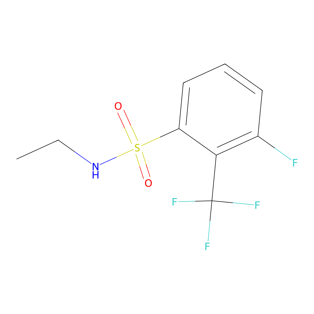 N-Ethyl-3-fluoro-2-(trifluoromethyl)benzene-1-sulfonamide molecular structure, CAS 2059994-08-8