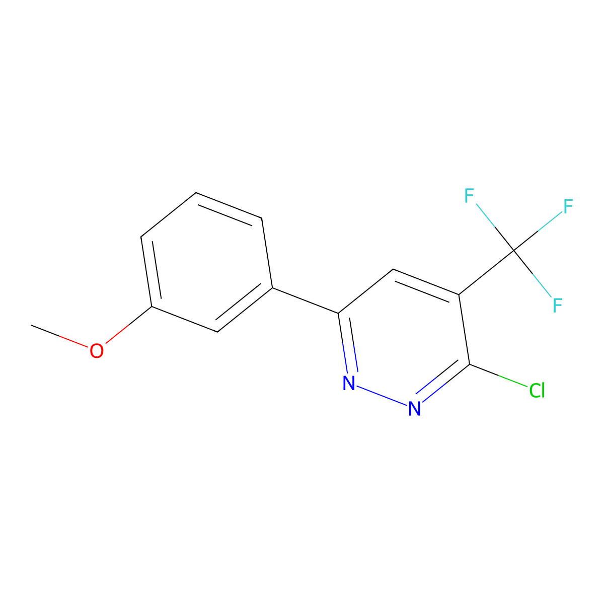 3-Chloro-6-(3-methoxyphenyl)-4-(trifluoromethyl)pyridazine molecular structure, CAS 2059994-09-9