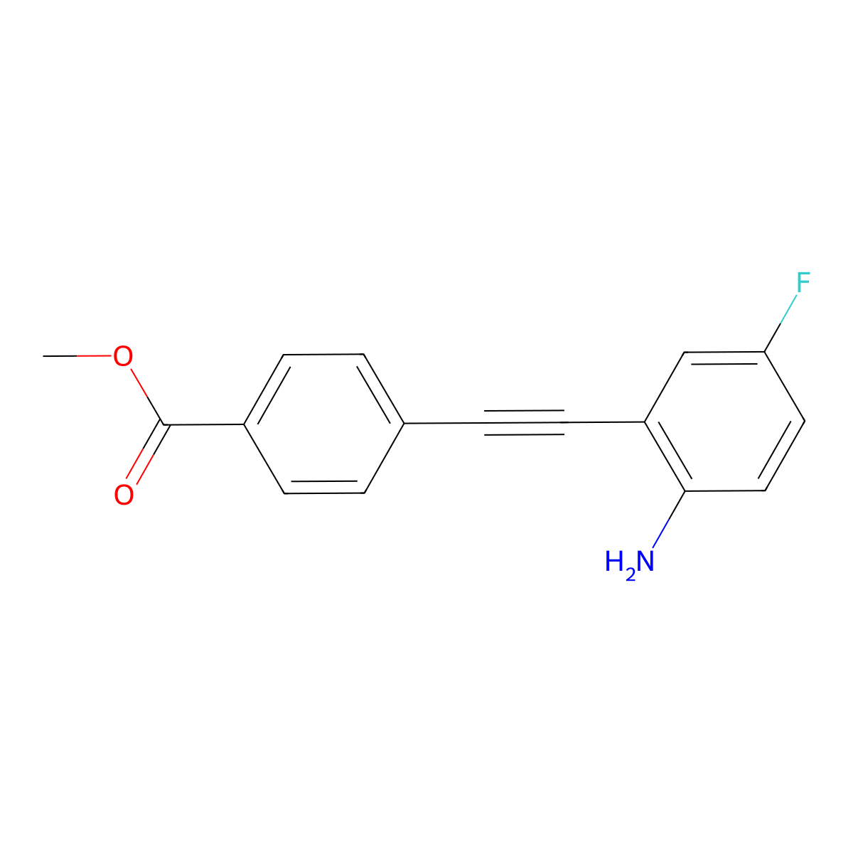 Methyl 4-[2-(2-amino-5-fluorophenyl)ethynyl]benzoate molecular structure, CAS 2059994-10-2