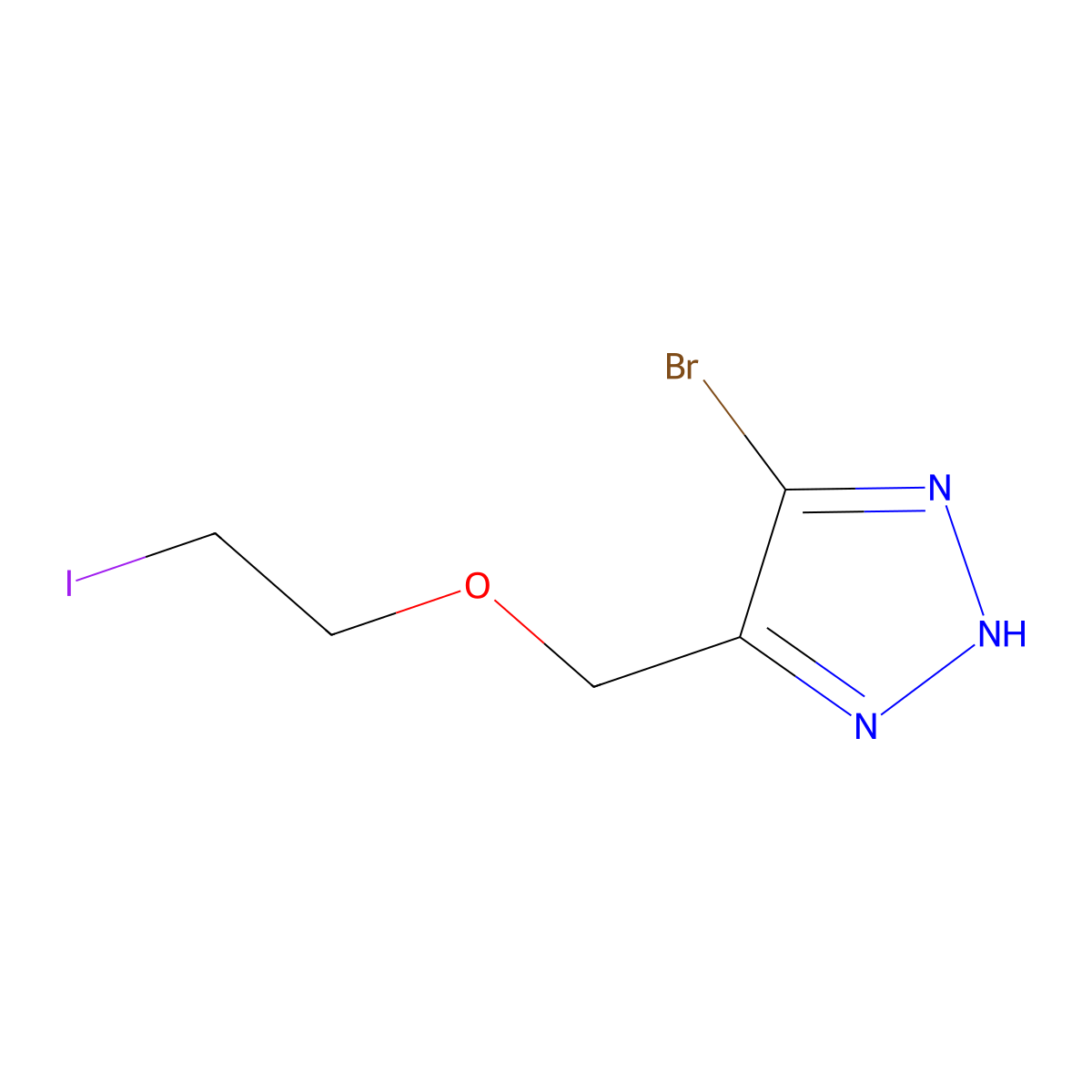 4-Bromo-5-[(2-iodoethoxy)methyl]-1H-1,2,3-triazole molecular structure, CAS 2059994-11-3