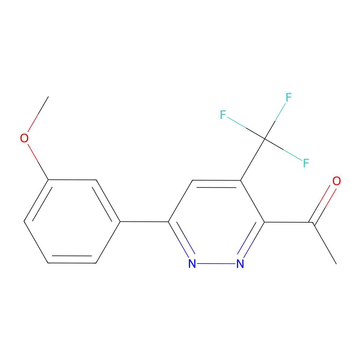 1-[6-(3-Methoxyphenyl)-4-(trifluoromethyl)pyridazin-3-yl]ethan-1-one molecular structure, CAS 2059994-13-5
