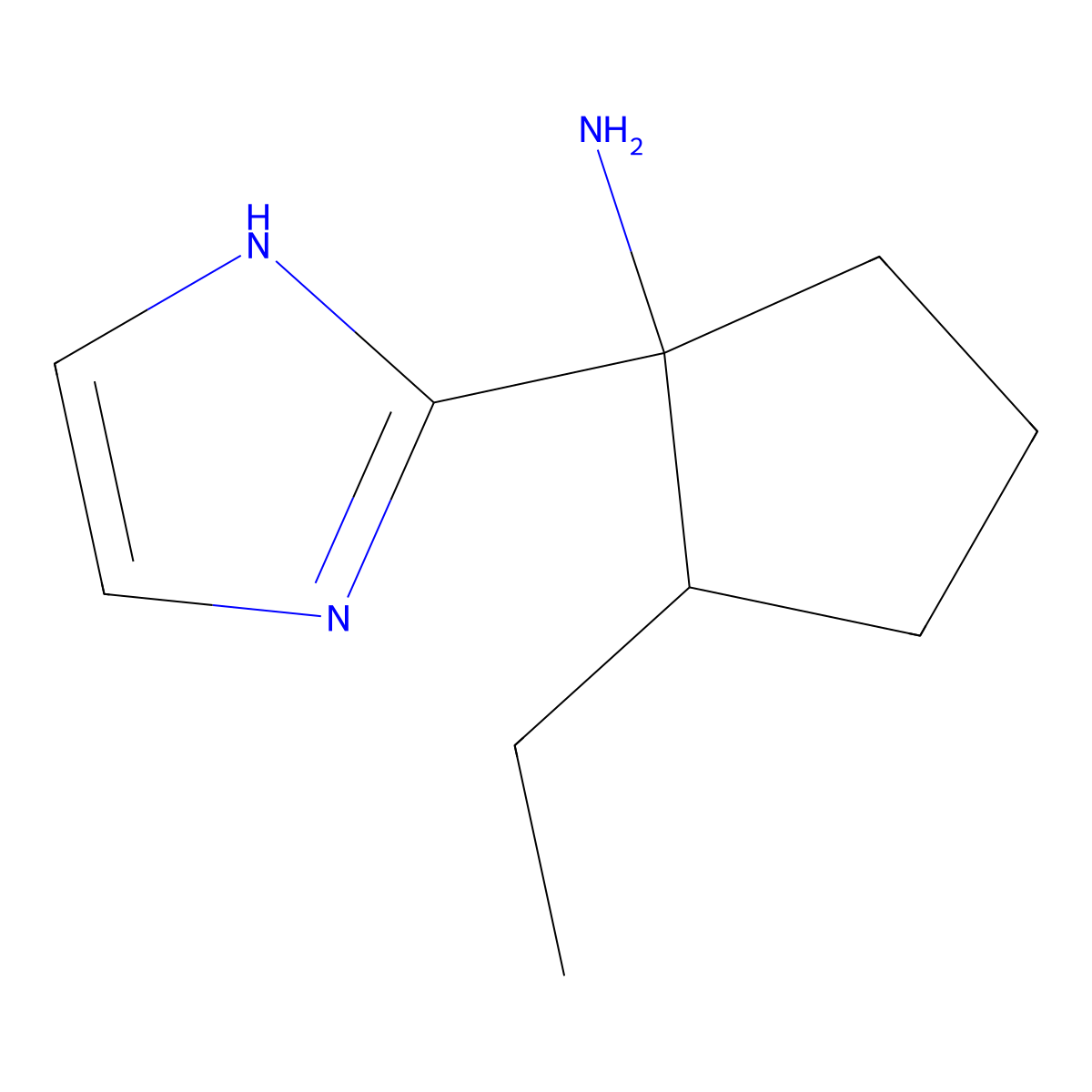 2-Ethyl-1-(1H-imidazol-2-yl)cyclopentan-1-amine molecular structure, CAS 2059994-14-6