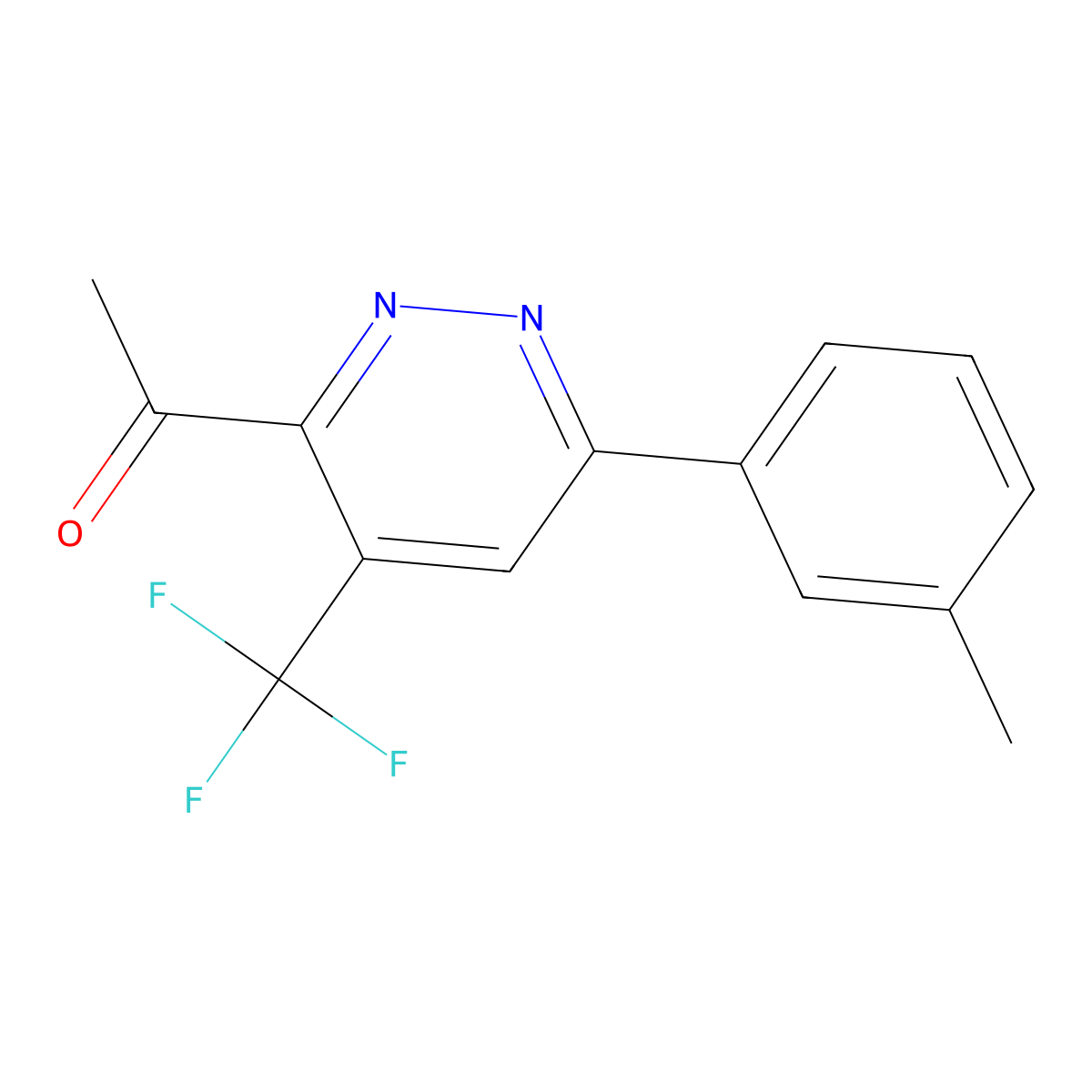 1-[6-(3-Methylphenyl)-4-(trifluoromethyl)pyridazin-3-yl]ethan-1-one molecular structure, CAS 2059994-17-9