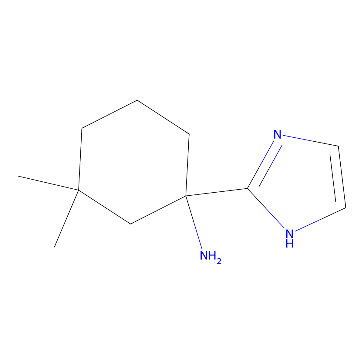 1-(1H-Imidazol-2-yl)-3,3-dimethylcyclohexan-1-amine molecular structure, CAS 2059994-19-1