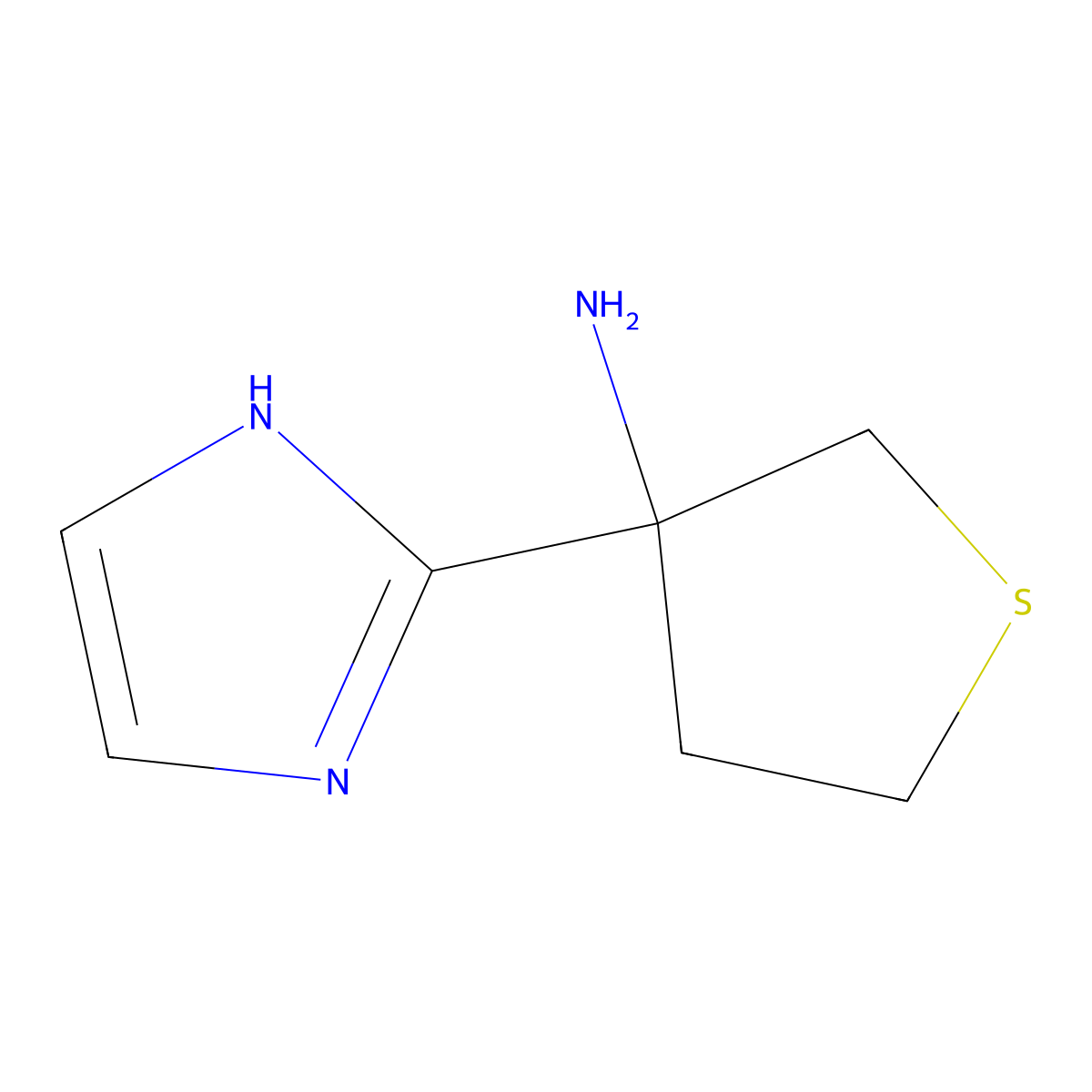 3-(1H-Imidazol-2-yl)thiolan-3-amine molecular structure, CAS 2059994-24-8