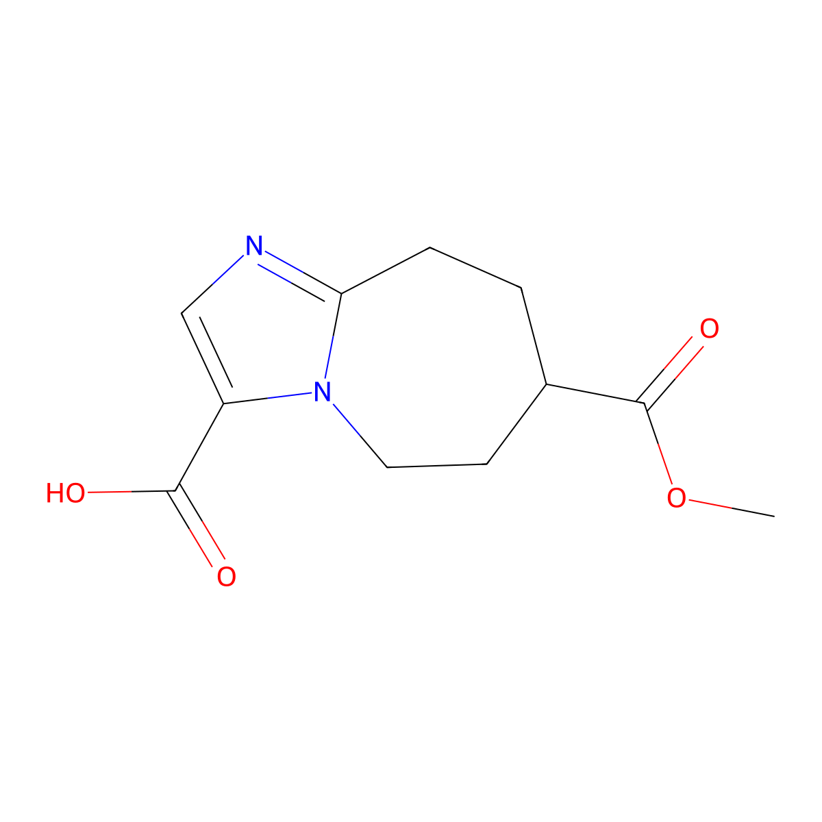 7-(Methoxycarbonyl)-5H,6H,7H,8H,9H-imidazo[1,2-a]azepine-3-carboxylic acid molecular structure, CAS 2059994-25-9