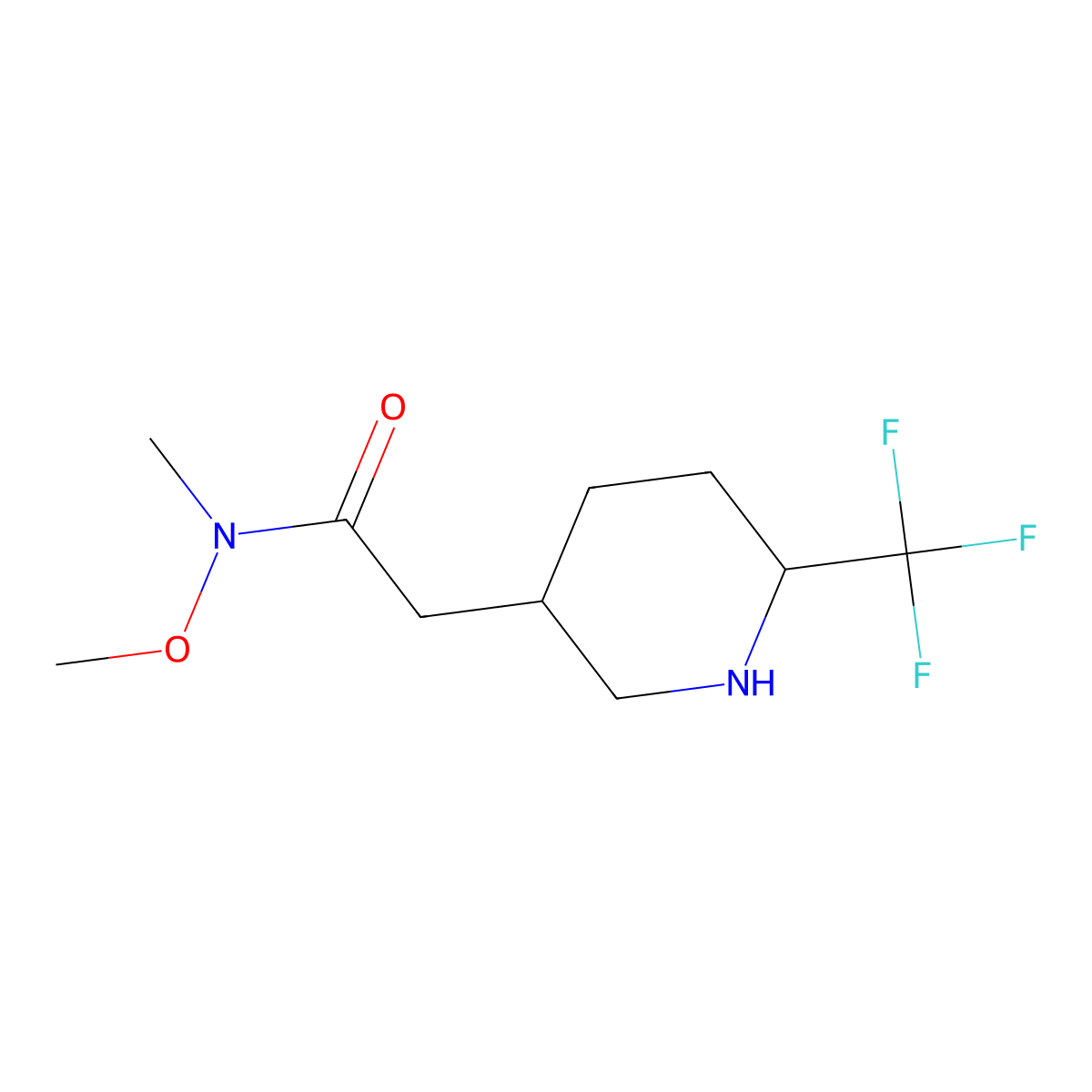 N-Methoxy-N-methyl-2-[6-(trifluoromethyl)piperidin-3-yl]acetamide molecular structure, CAS 2059994-26-0