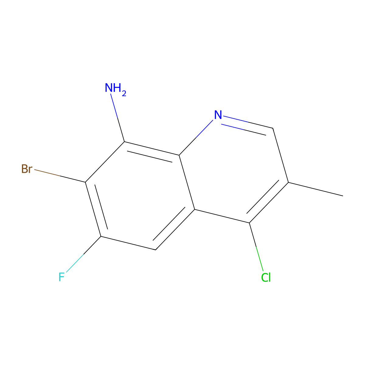 7-Bromo-4-chloro-6-fluoro-3-methylquinolin-8-amine molecular structure, CAS 2059994-34-0
