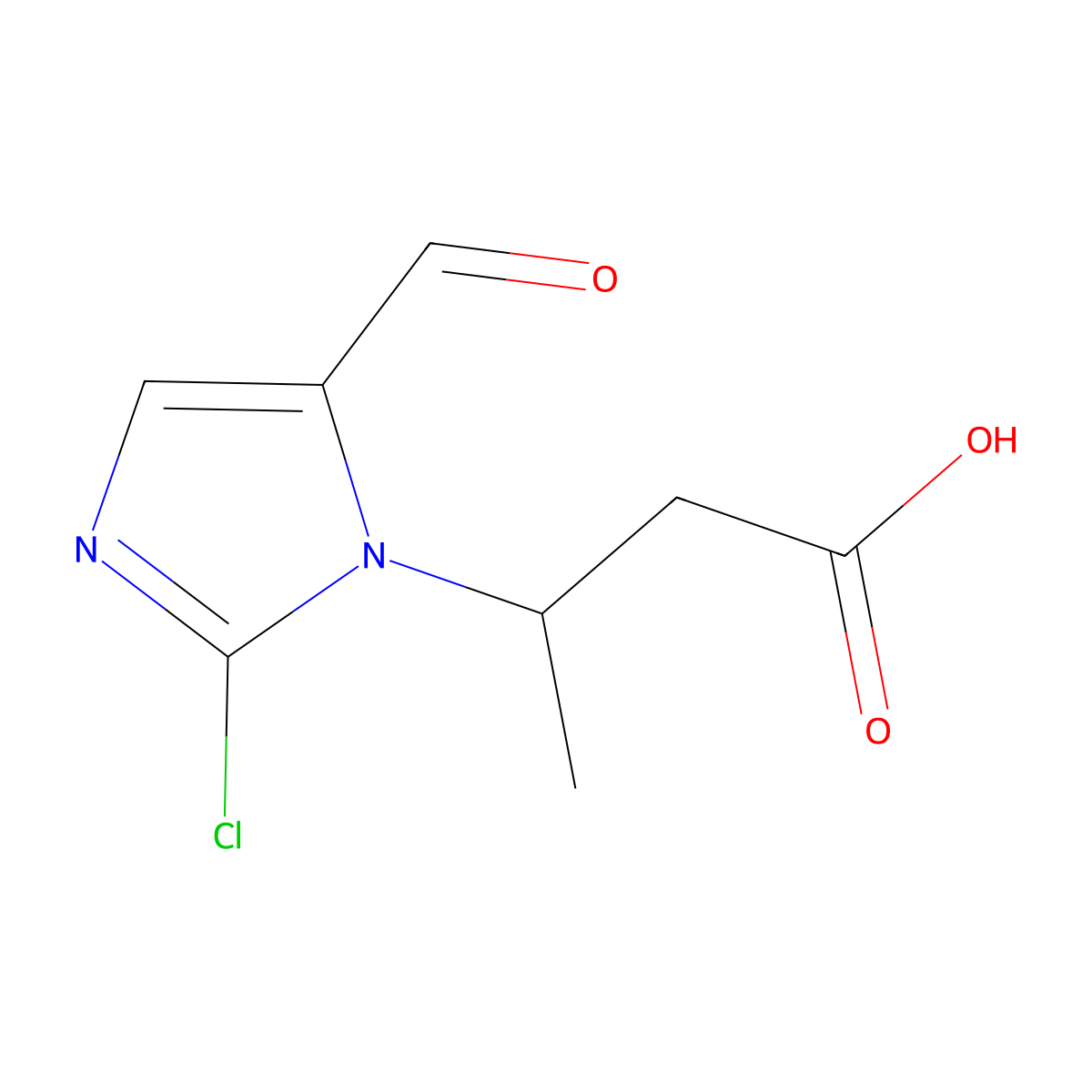 3-(2-Chloro-5-formyl-1H-imidazol-1-yl)butanoic acid molecular structure, CAS 2059994-43-1