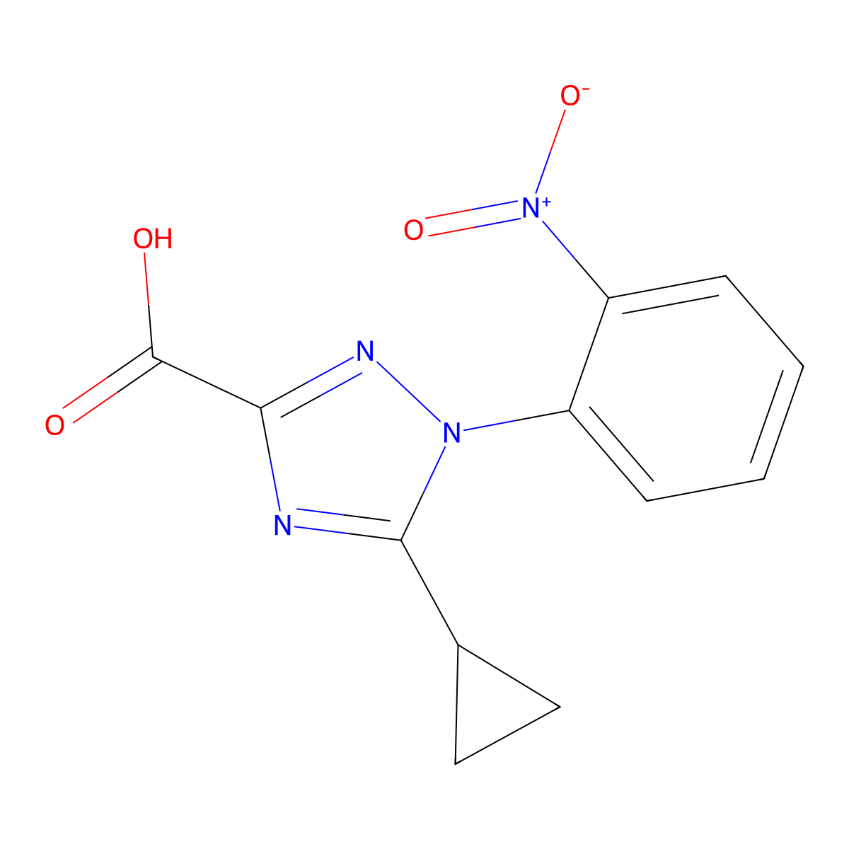 5-Cyclopropyl-1-(2-nitrophenyl)-1H-1,2,4-triazole-3-carboxylic acid molecular structure, CAS 2059994-44-2