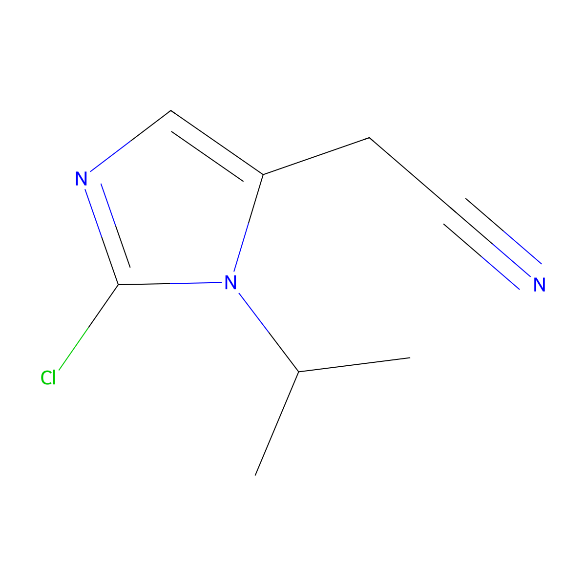 2-[2-Chloro-1-(propan-2-yl)-1H-imidazol-5-yl]acetonitrile molecular structure, CAS 2059994-47-5