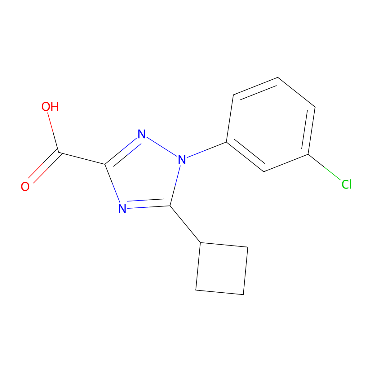 1-(3-Chlorophenyl)-5-cyclobutyl-1H-1,2,4-triazole-3-carboxylic acid molecular structure, CAS 2059994-52-2