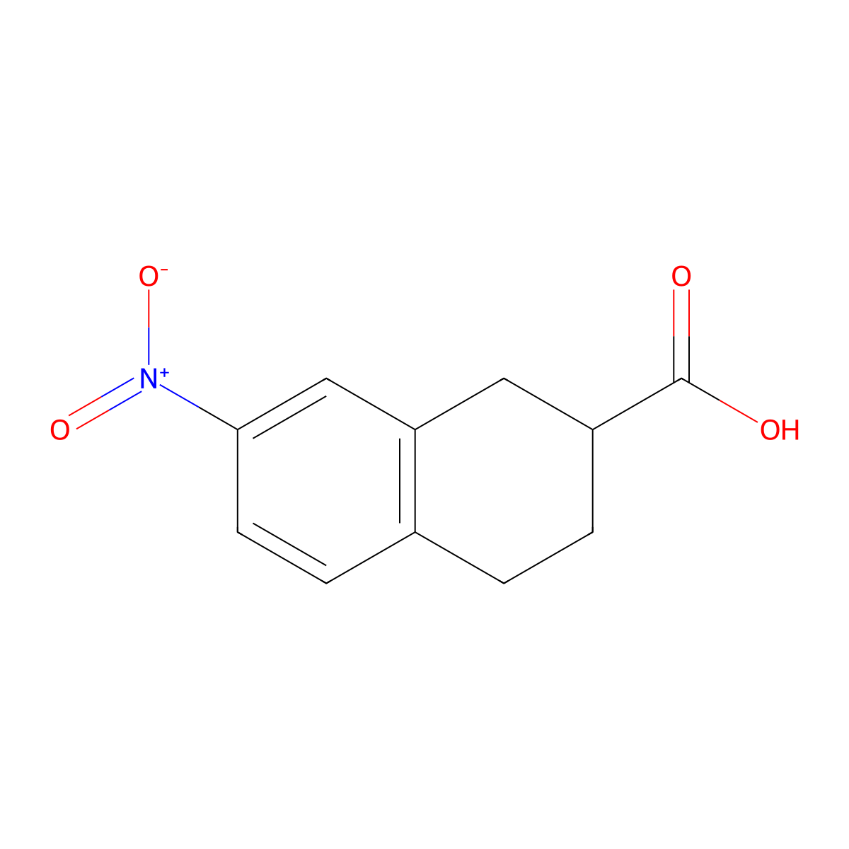 7-Nitro-1,2,3,4-tetrahydronaphthalene-2-carboxylic acid molecular structure, CAS 2059994-60-2
