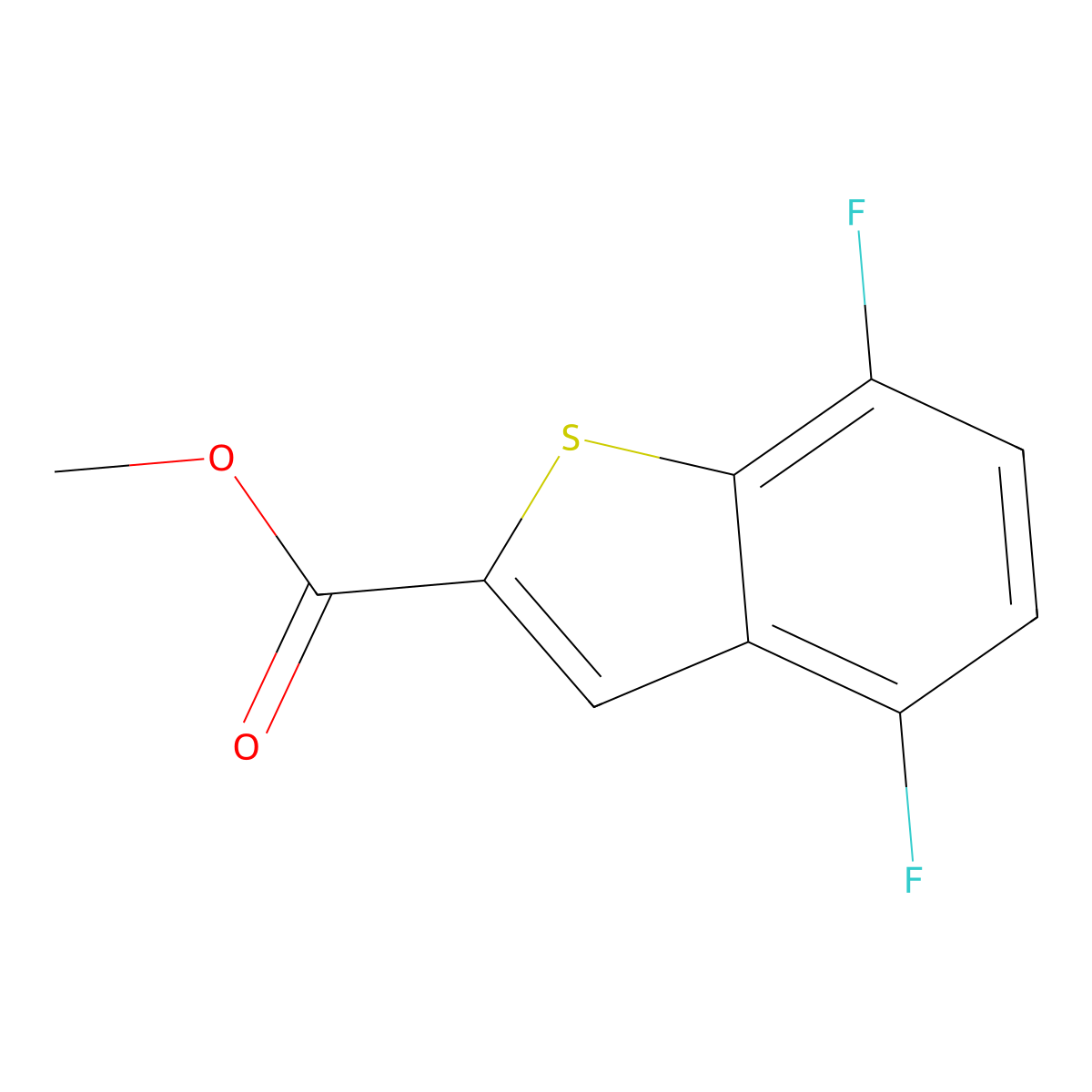 Methyl 4,7-difluoro-1-benzothiophene-2-carboxylate molecular structure, CAS 2059994-76-0