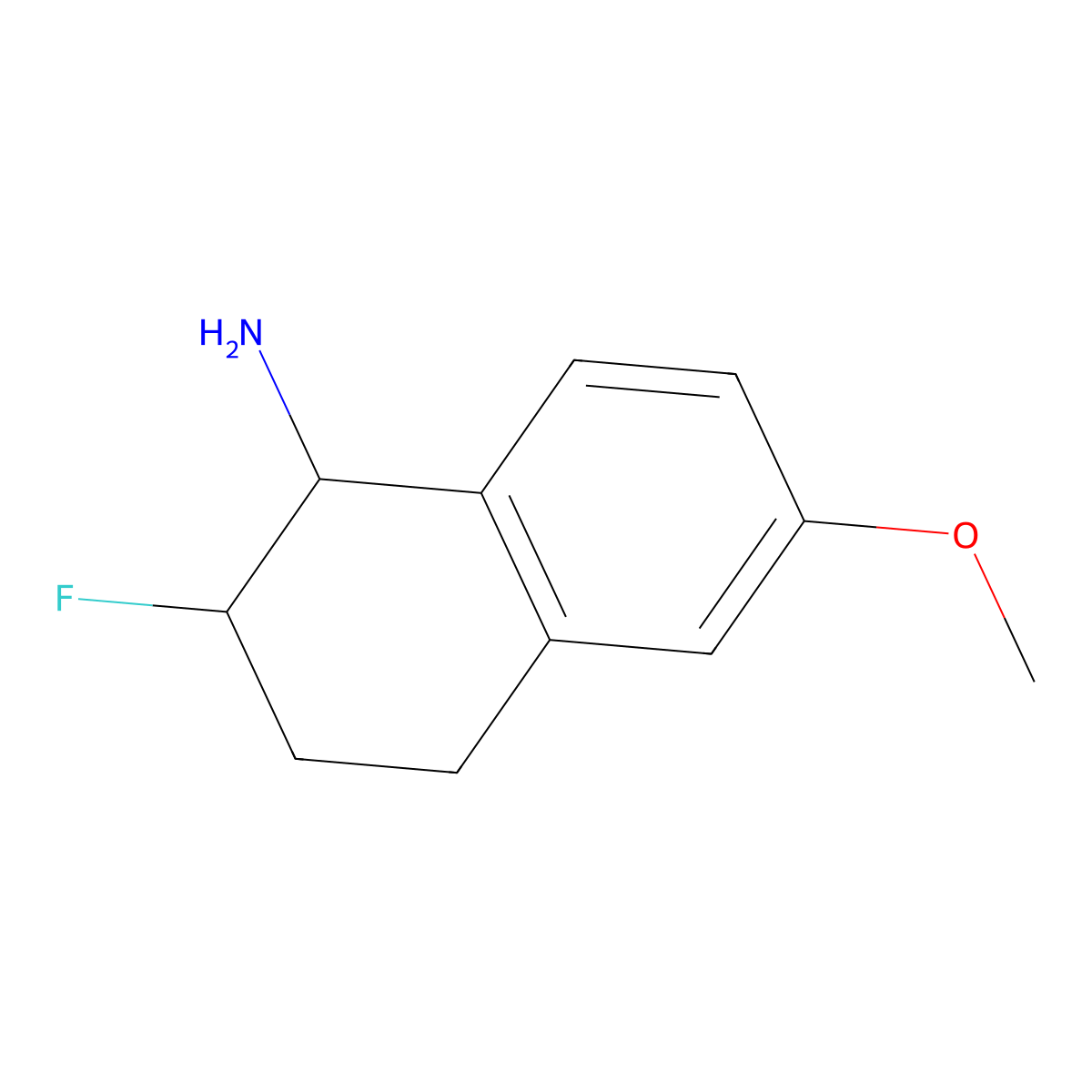 2-Fluoro-6-methoxy-1,2,3,4-tetrahydronaphthalen-1-amine molecular structure, CAS 2059994-77-1