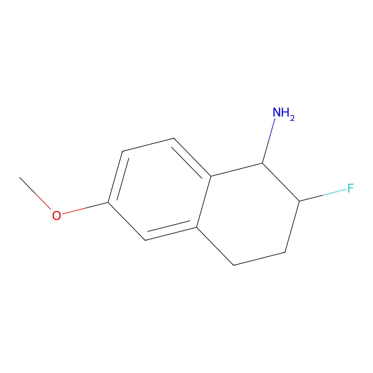 2-Fluoro-6-methoxy-1,2,3,4-tetrahydronaphthalen-1-amine molecular structure, CAS 2059994-77-1