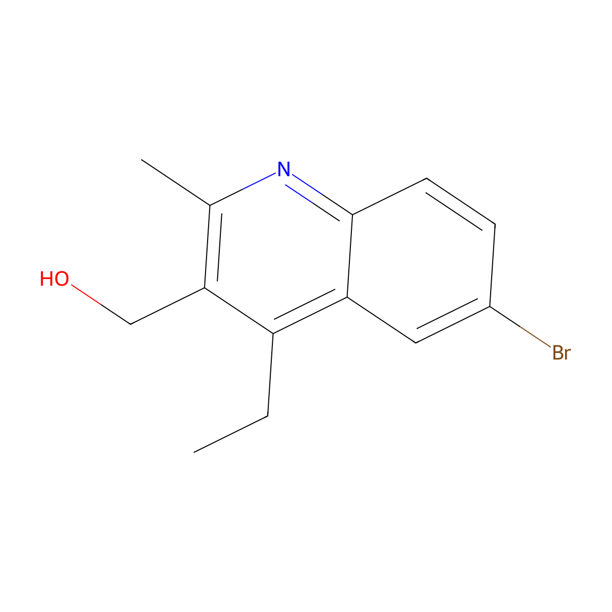 (6-Bromo-4-ethyl-2-methylquinolin-3-yl)methanol molecular structure, CAS 2059994-91-9
