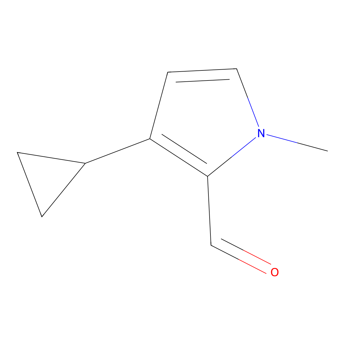 3-Cyclopropyl-1-methyl-1H-pyrrole-2-carbaldehyde molecular structure, CAS 2059994-92-0