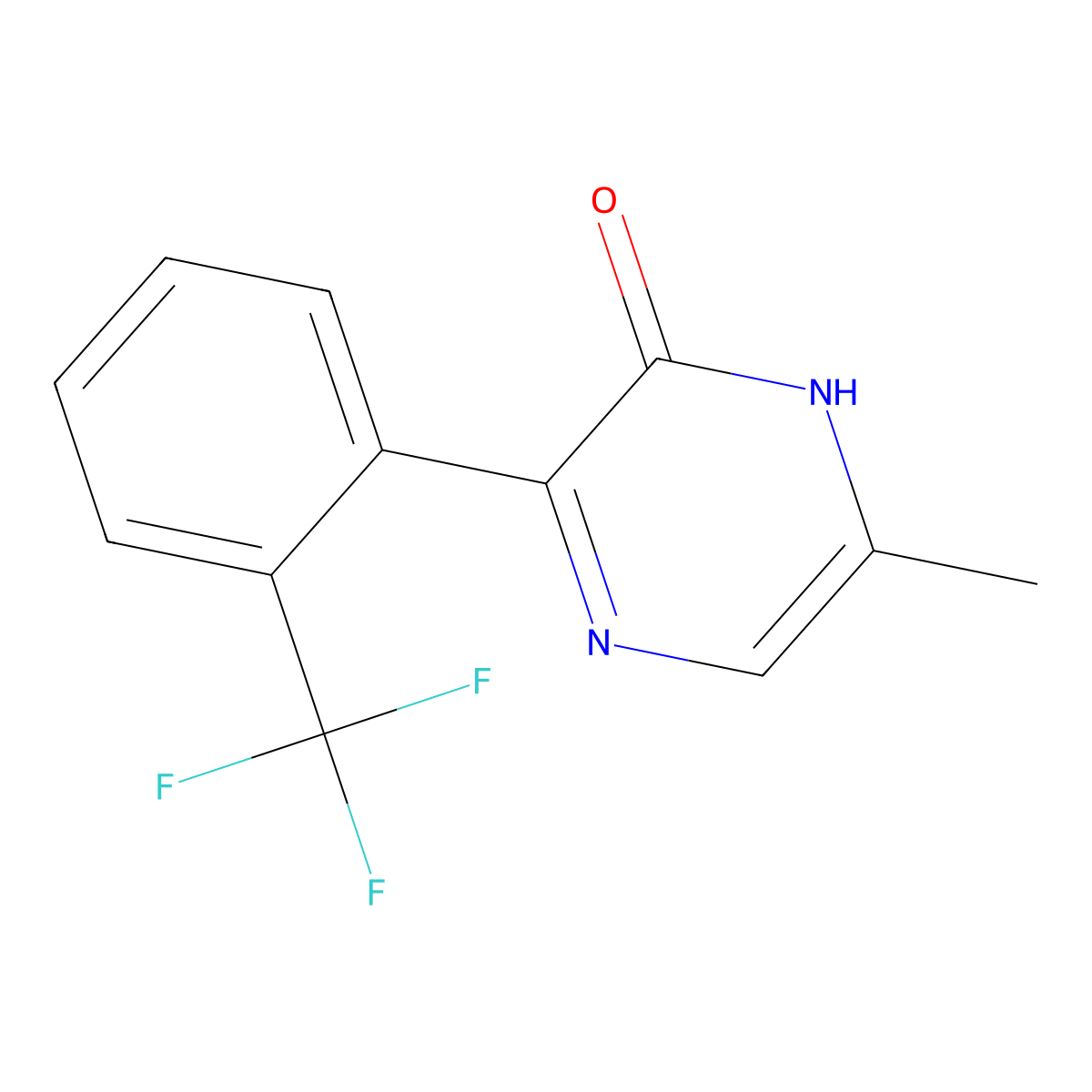 6-Methyl-3-[2-(trifluoromethyl)phenyl]-1,2-dihydropyrazin-2-one molecular structure, CAS 2059998-80-8