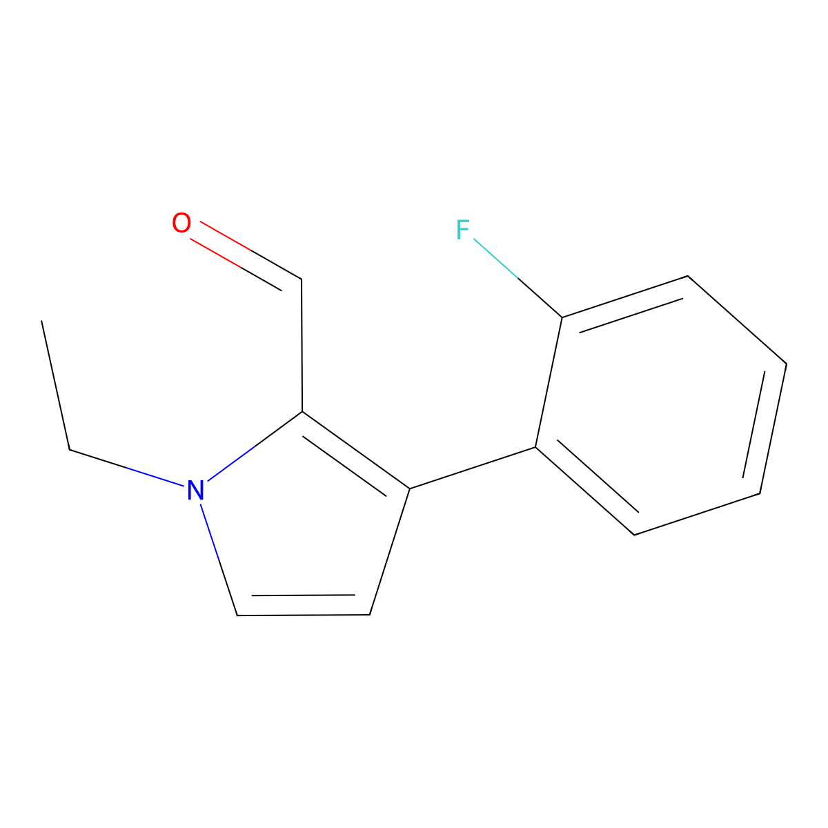 1-Ethyl-3-(2-fluorophenyl)-1H-pyrrole-2-carbaldehyde molecular structure, CAS 2059998-91-1