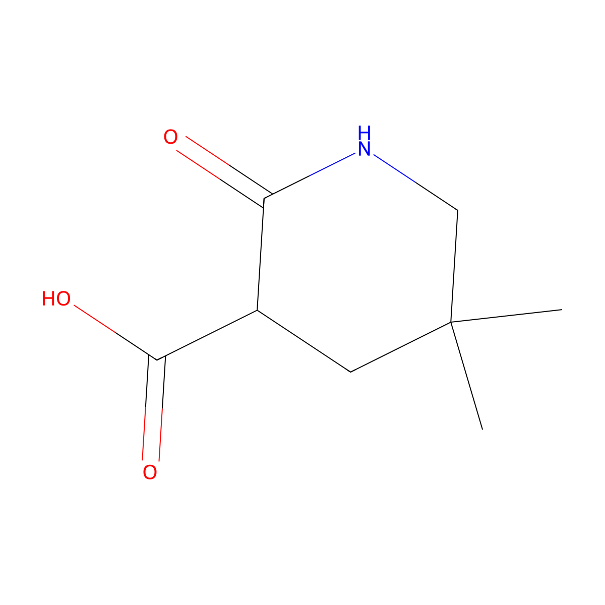 5,5-Dimethyl-2-oxopiperidine-3-carboxylic acid molecular structure, CAS 2059998-99-9