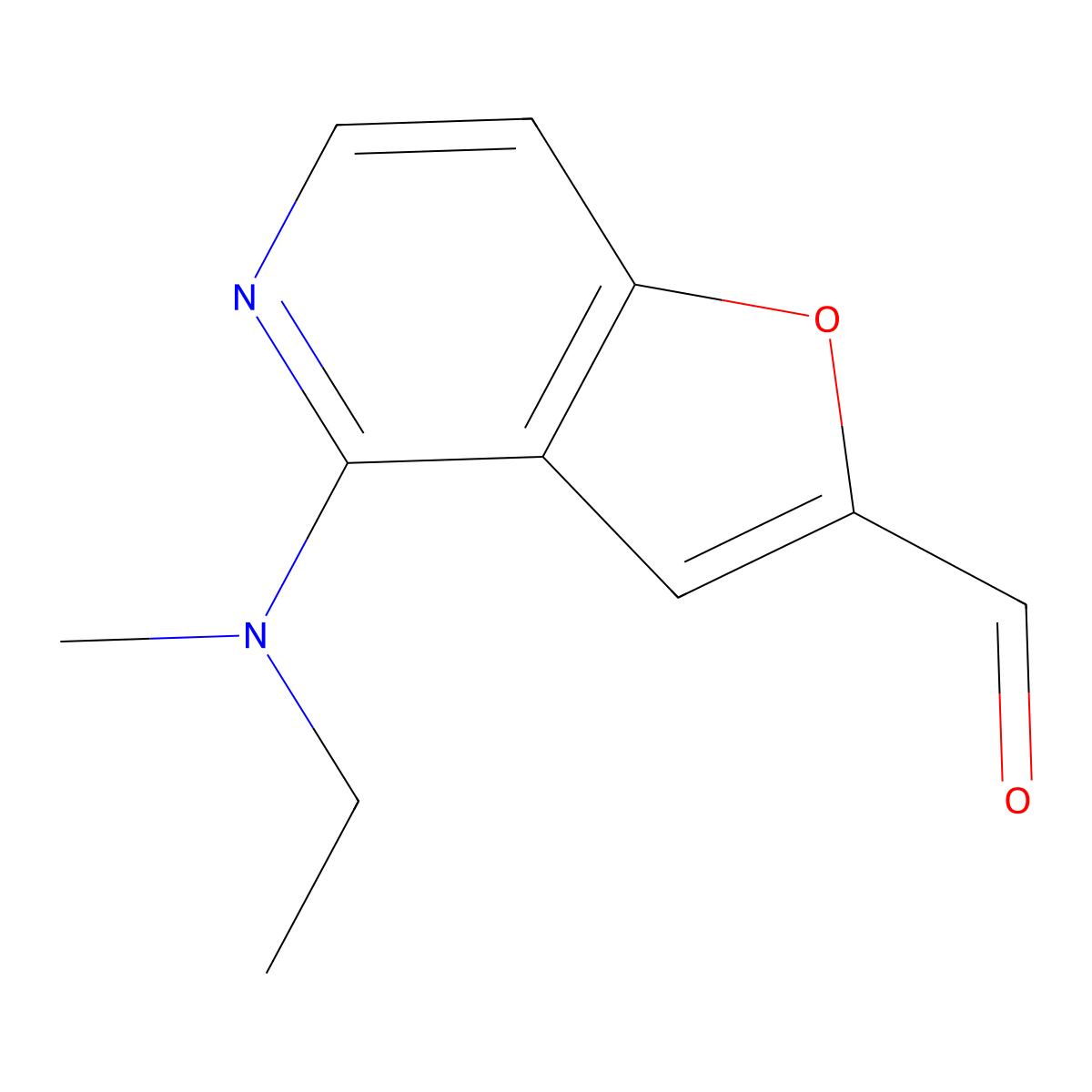 4-[Ethyl(methyl)amino]furo[3,2-c]pyridine-2-carbaldehyde molecular structure, CAS 2059999-00-5