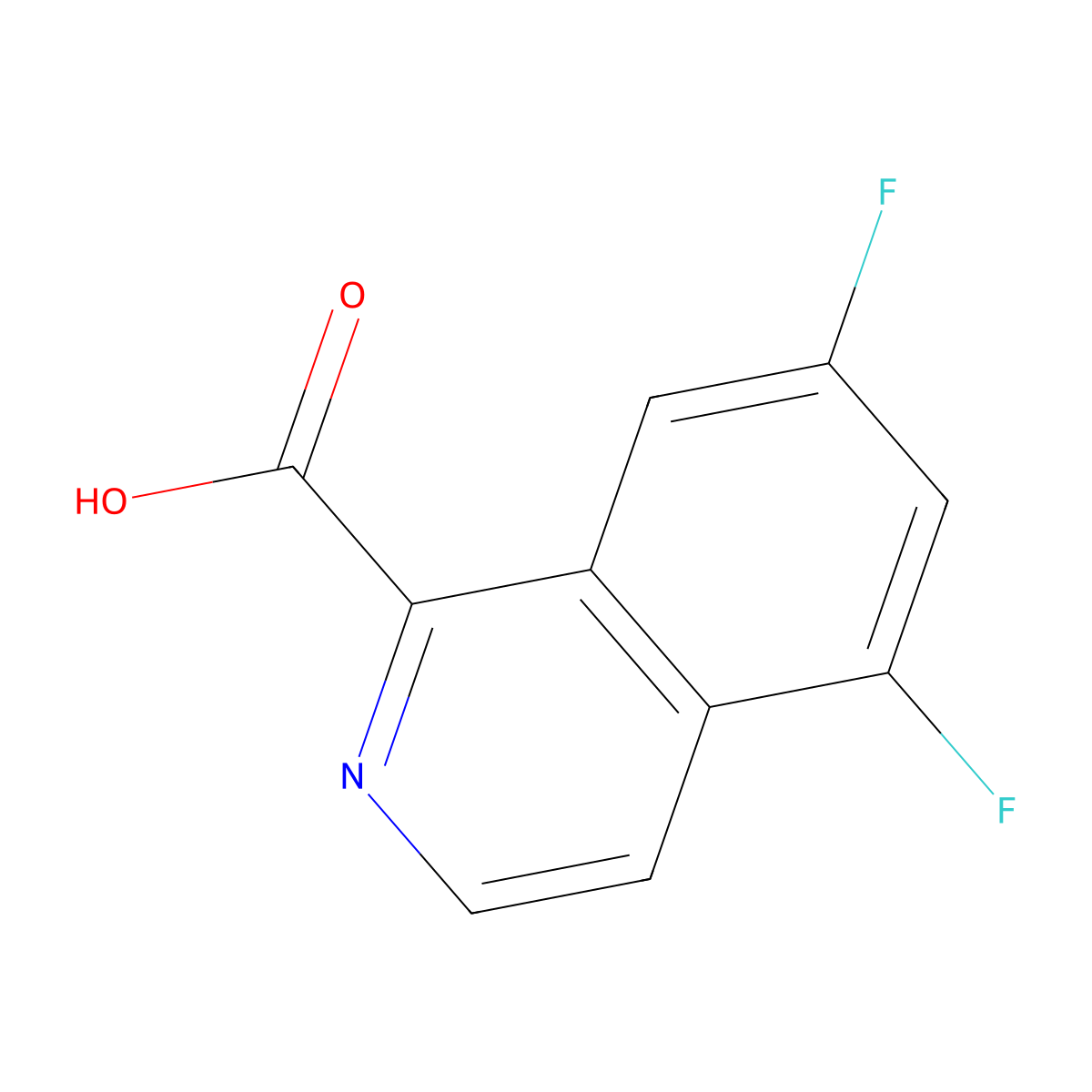 5,7-Difluoroisoquinoline-1-carboxylic acid molecular structure, CAS 2059999-01-6