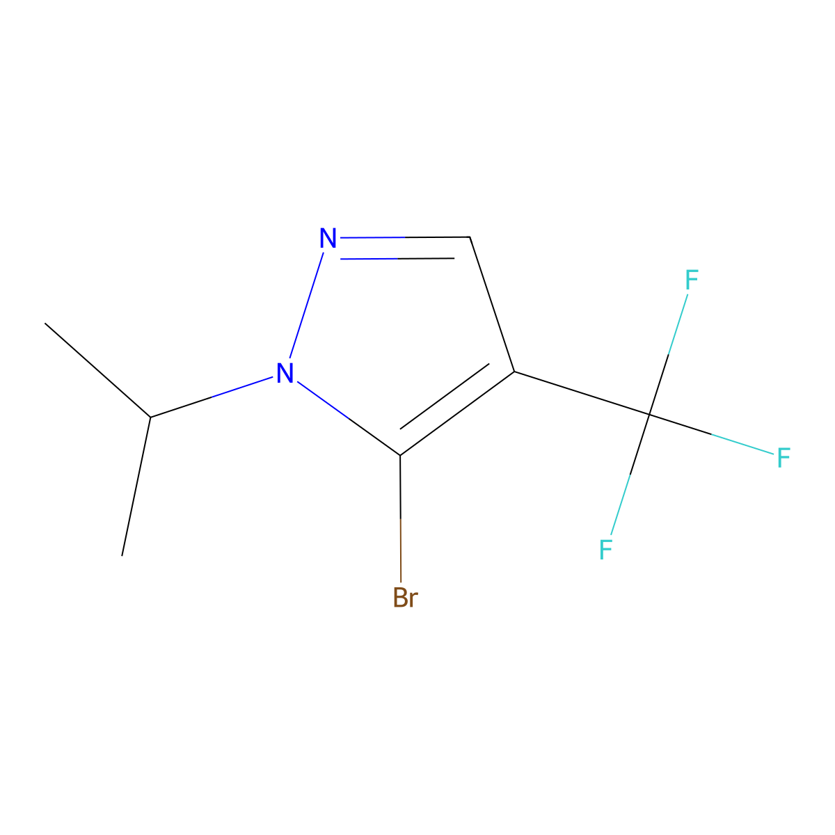 5-Bromo-1-(propan-2-yl)-4-(trifluoromethyl)-1H-pyrazole molecular structure, CAS 2059999-03-8