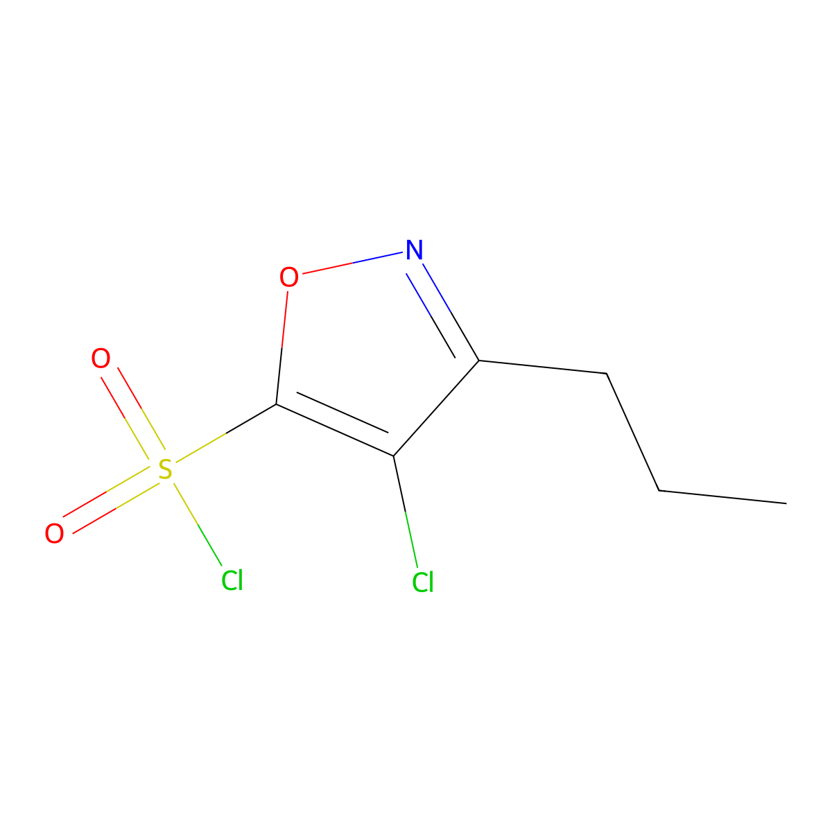 4-Chloro-3-propyl-1,2-oxazole-5-sulfonyl chloride molecular structure, CAS 2059999-04-9