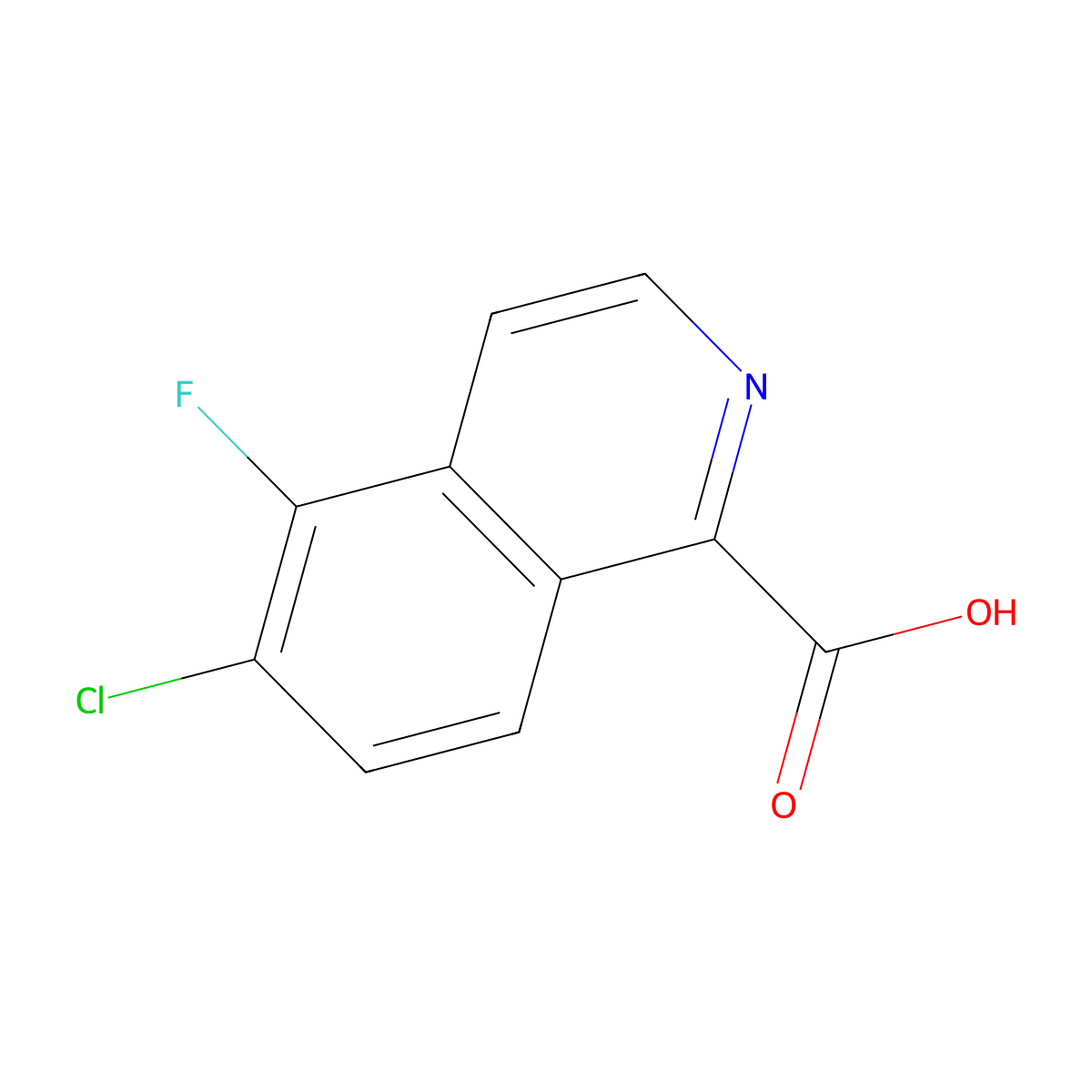 6-Chloro-5-fluoroisoquinoline-1-carboxylic acid molecular structure, CAS 2059999-08-3
