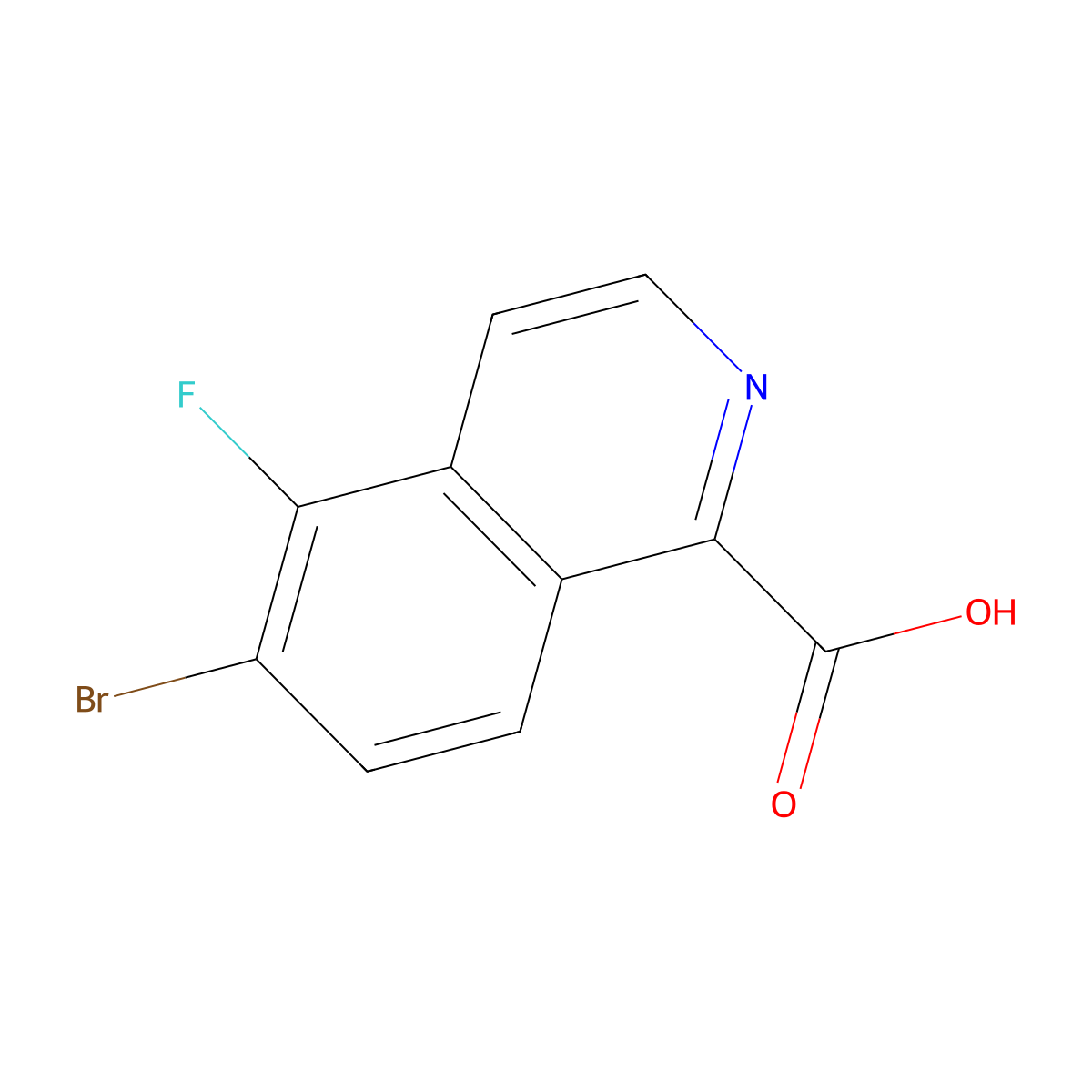 6-Bromo-5-fluoroisoquinoline-1-carboxylic acid molecular structure, CAS 2059999-11-8