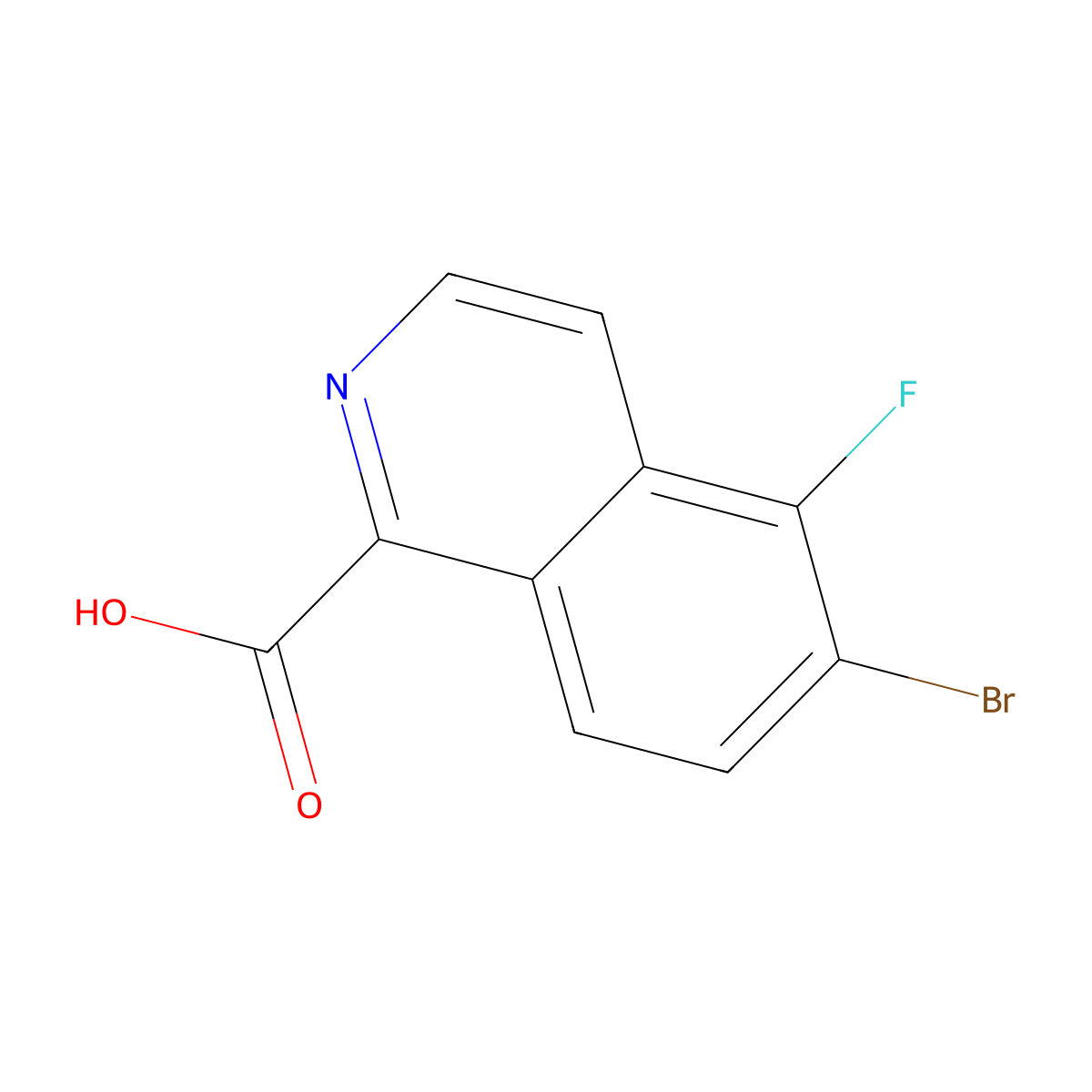 6-Bromo-5-fluoroisoquinoline-1-carboxylic acid molecular structure, CAS 2059999-11-8