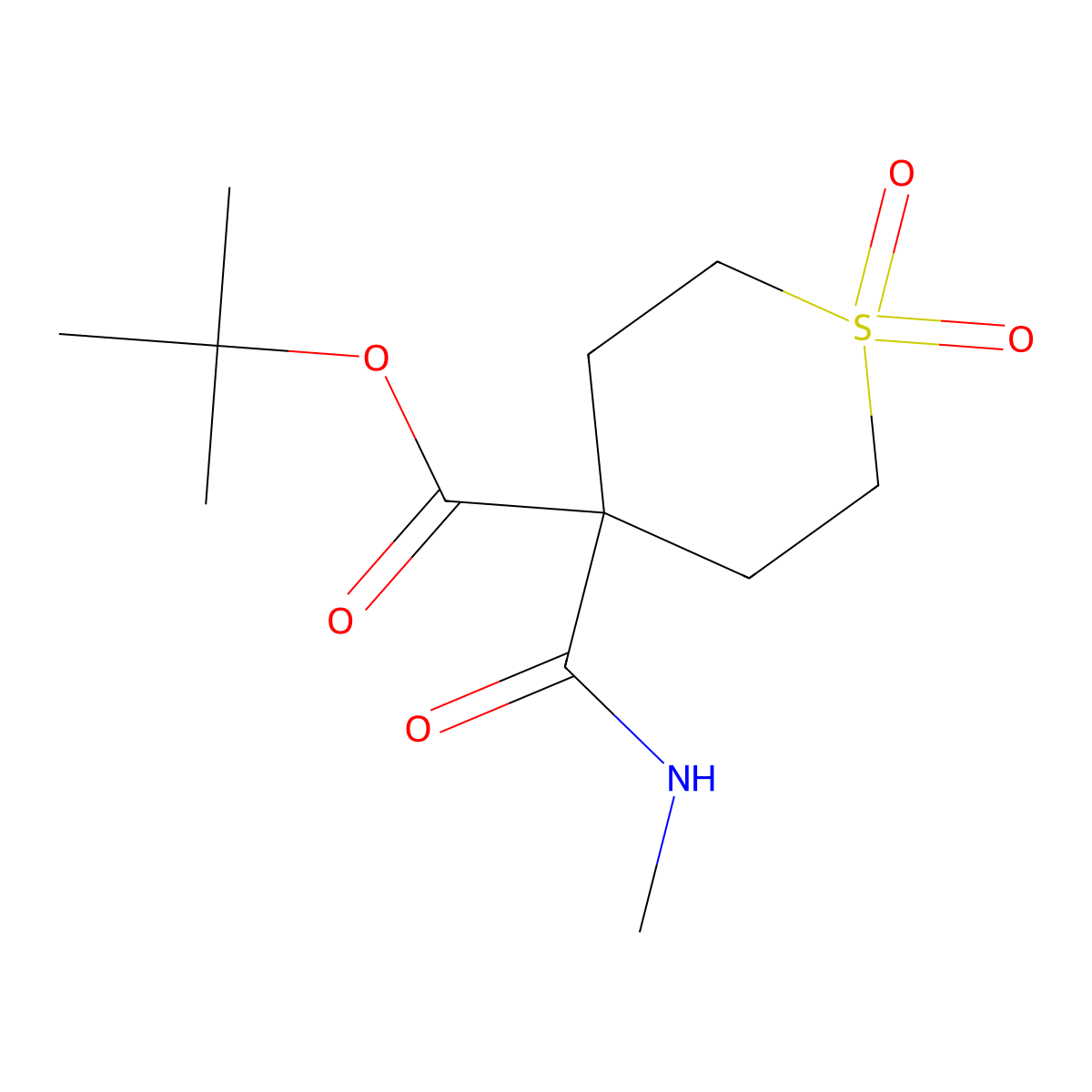 tert-Butyl 4-(methylcarbamoyl)-1,1-dioxo-1lambda6-thiane-4-carboxylate molecular structure, CAS 2059999-13-0
