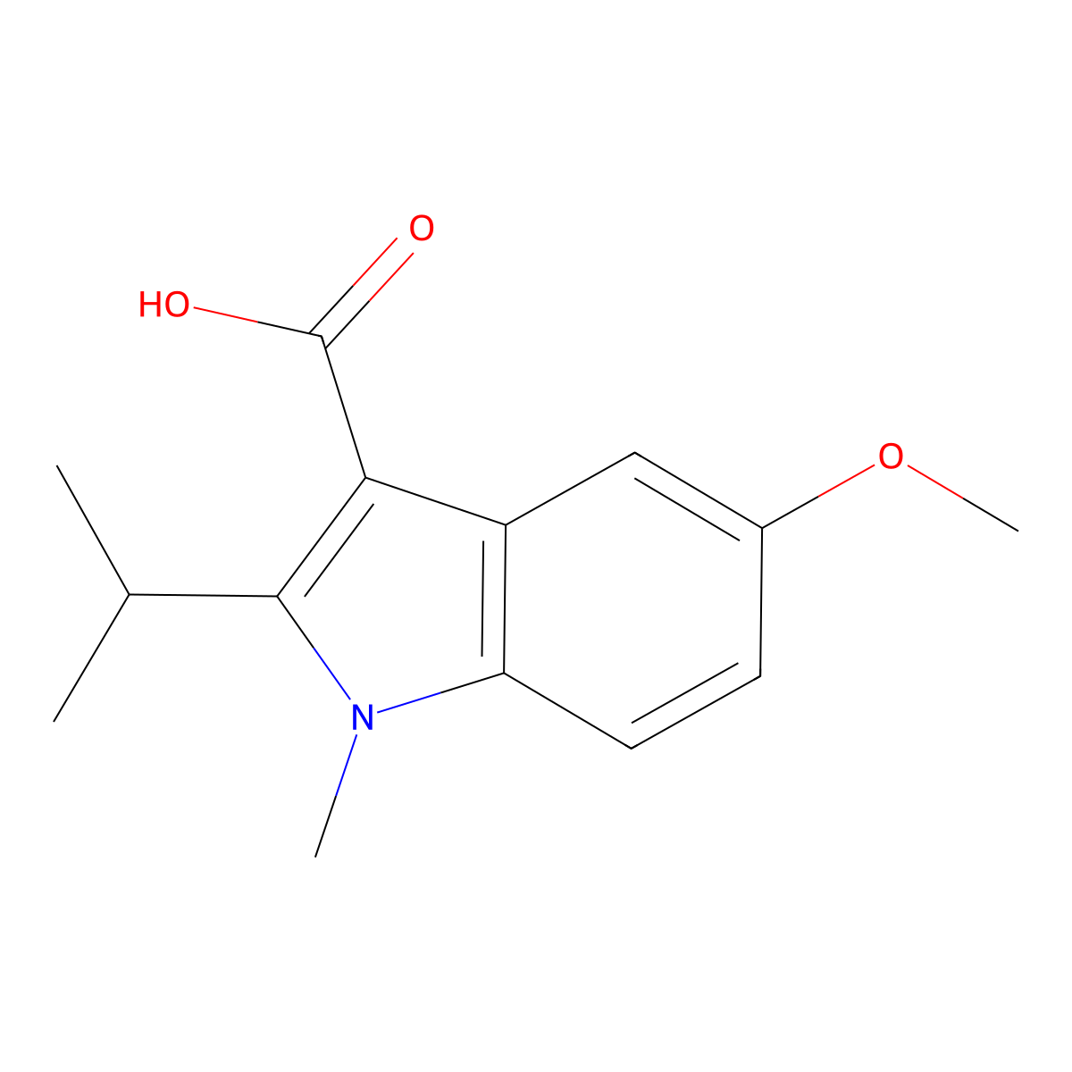 5-Methoxy-1-methyl-2-(propan-2-yl)-1H-indole-3-carboxylic acid molecular structure, CAS 2059999-26-5