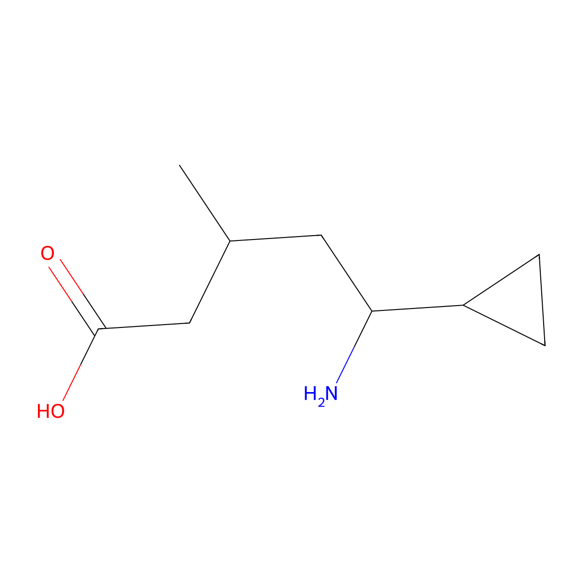 5-Amino-5-cyclopropyl-3-methylpentanoic acid molecular structure, CAS 2059999-33-4