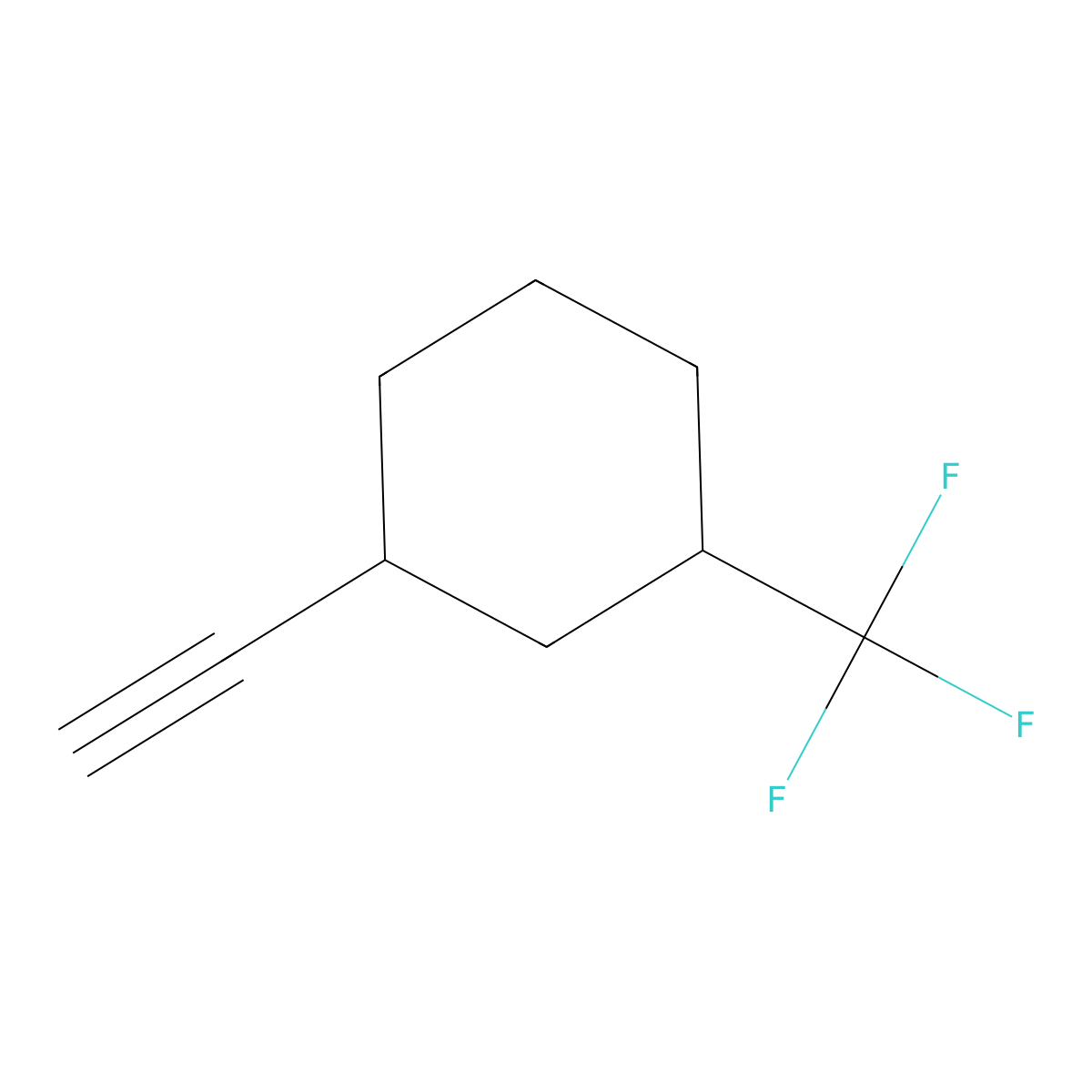 1-Ethynyl-3-(trifluoromethyl)cyclohexane molecular structure, CAS 2059999-36-7