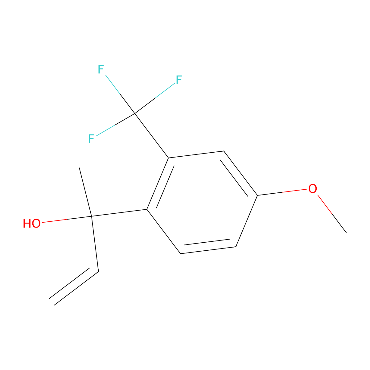 2-[4-Methoxy-2-(trifluoromethyl)phenyl]but-3-en-2-ol molecular structure, CAS 2059999-38-9