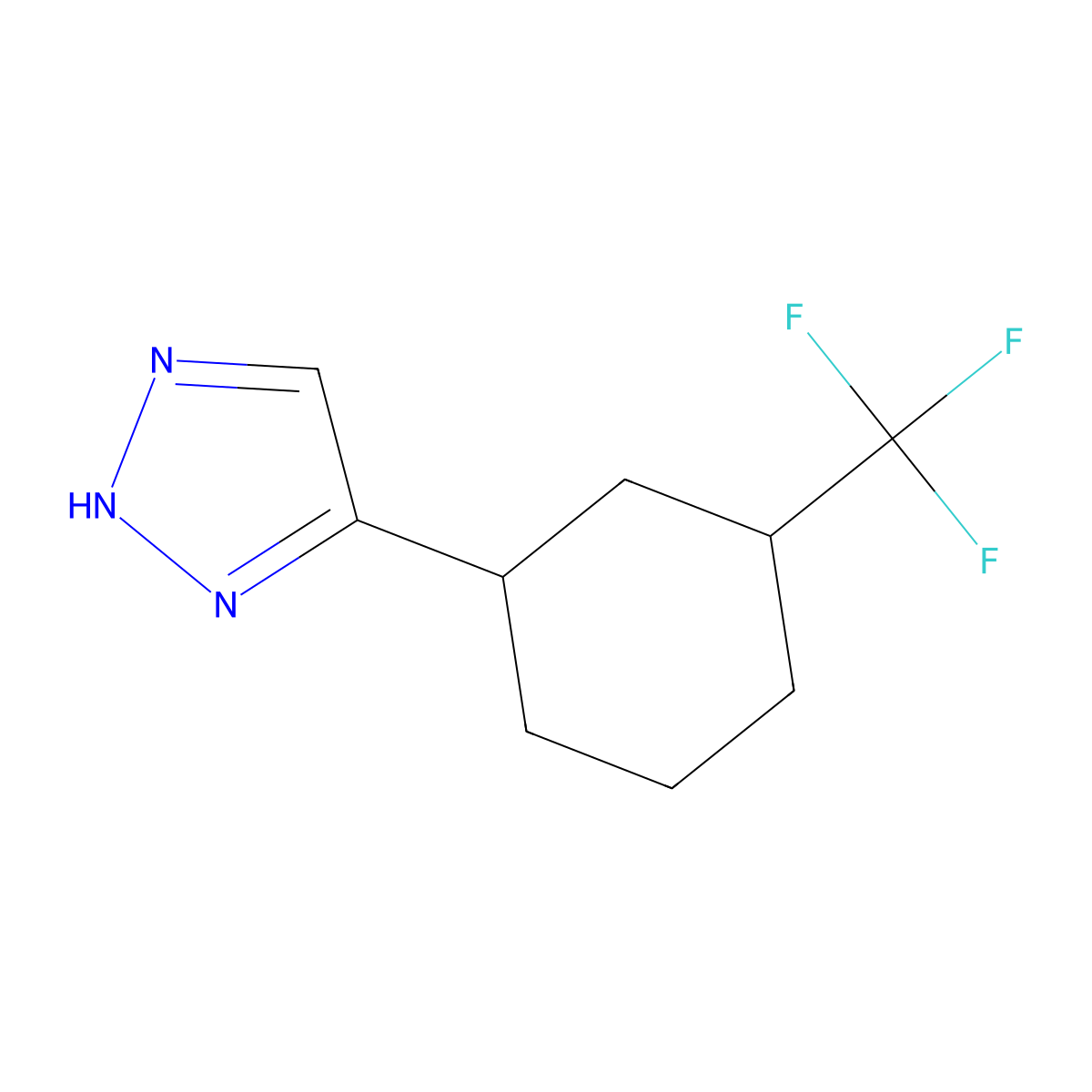 4-[3-(Trifluoromethyl)cyclohexyl]-2H-1,2,3-triazole molecular structure, CAS 2059999-41-4