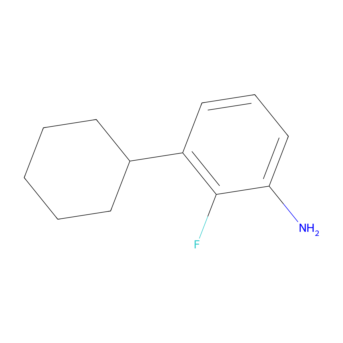 3-Cyclohexyl-2-fluoroaniline molecular structure, CAS 2059999-44-7