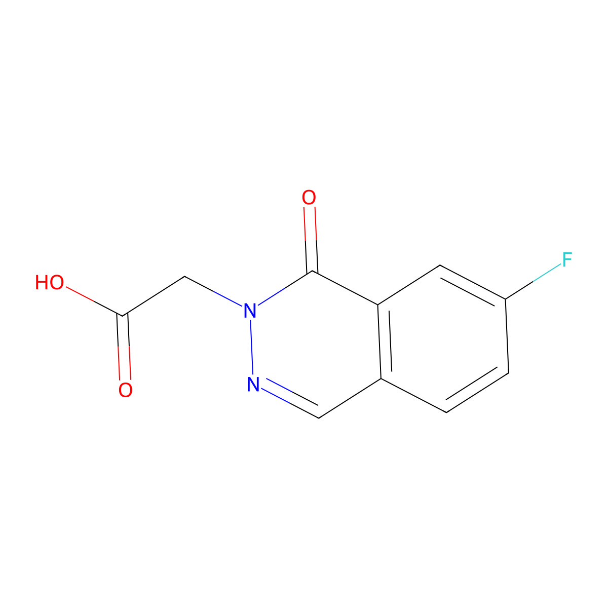 2-(7-Fluoro-1-oxo-1,2-dihydrophthalazin-2-yl)acetic acid molecular structure, CAS 2059999-46-9
