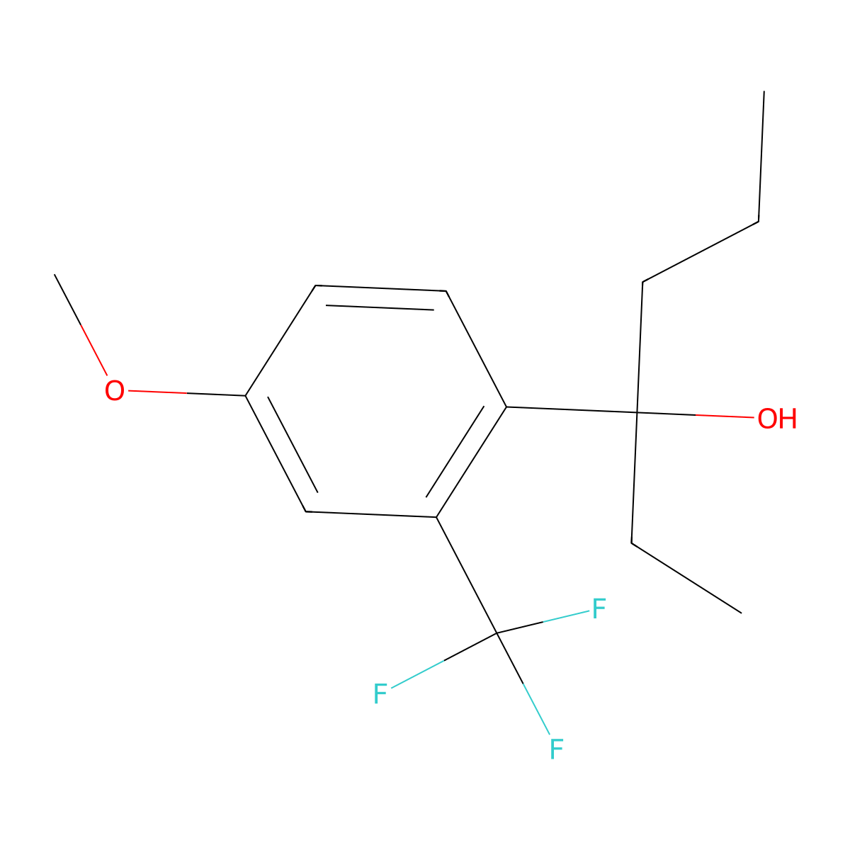 3-[4-Methoxy-2-(trifluoromethyl)phenyl]hexan-3-ol molecular structure, CAS 2059999-49-2