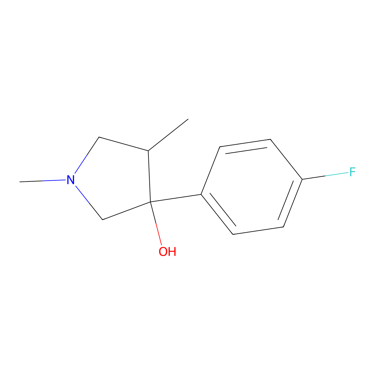 3-(4-Fluorophenyl)-1,4-dimethylpyrrolidin-3-ol molecular structure, CAS 2059999-50-5
