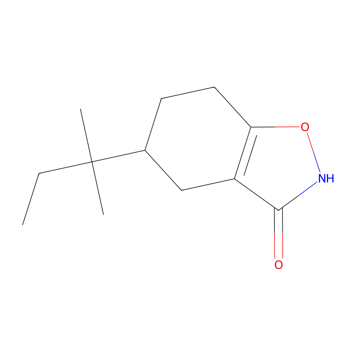 5-(2-Methylbutan-2-yl)-4,5,6,7-tetrahydro-1,2-benzoxazol-3-ol molecular structure, CAS 2059999-53-8