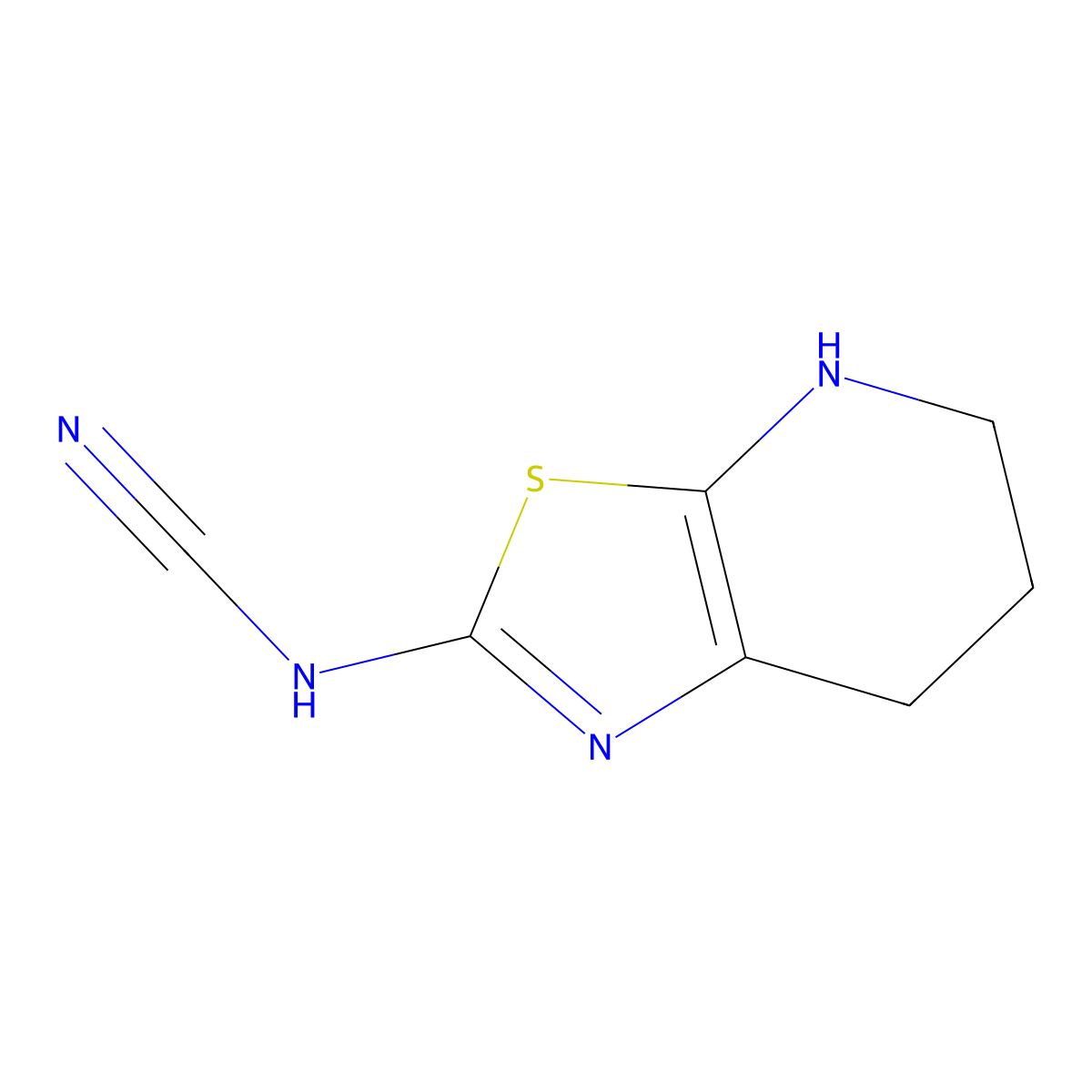 ({4H,5H,6H,7H-[1,3]thiazolo[5,4-b]pyridin-2-yl}amino)formonitrile molecular structure, CAS 2059999-54-9