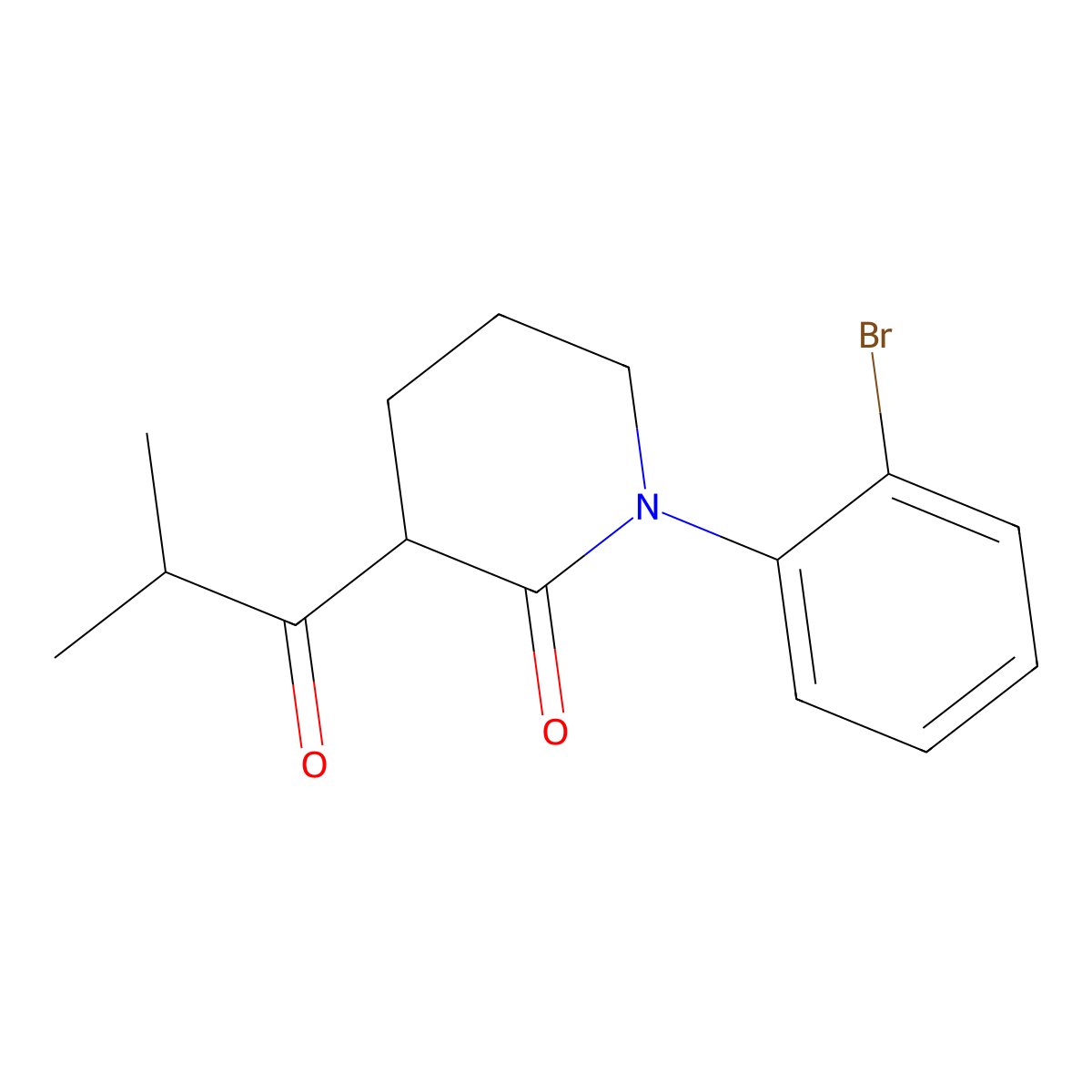 1-(2-Bromophenyl)-3-(2-methylpropanoyl)piperidin-2-one molecular structure, CAS 2059999-57-2