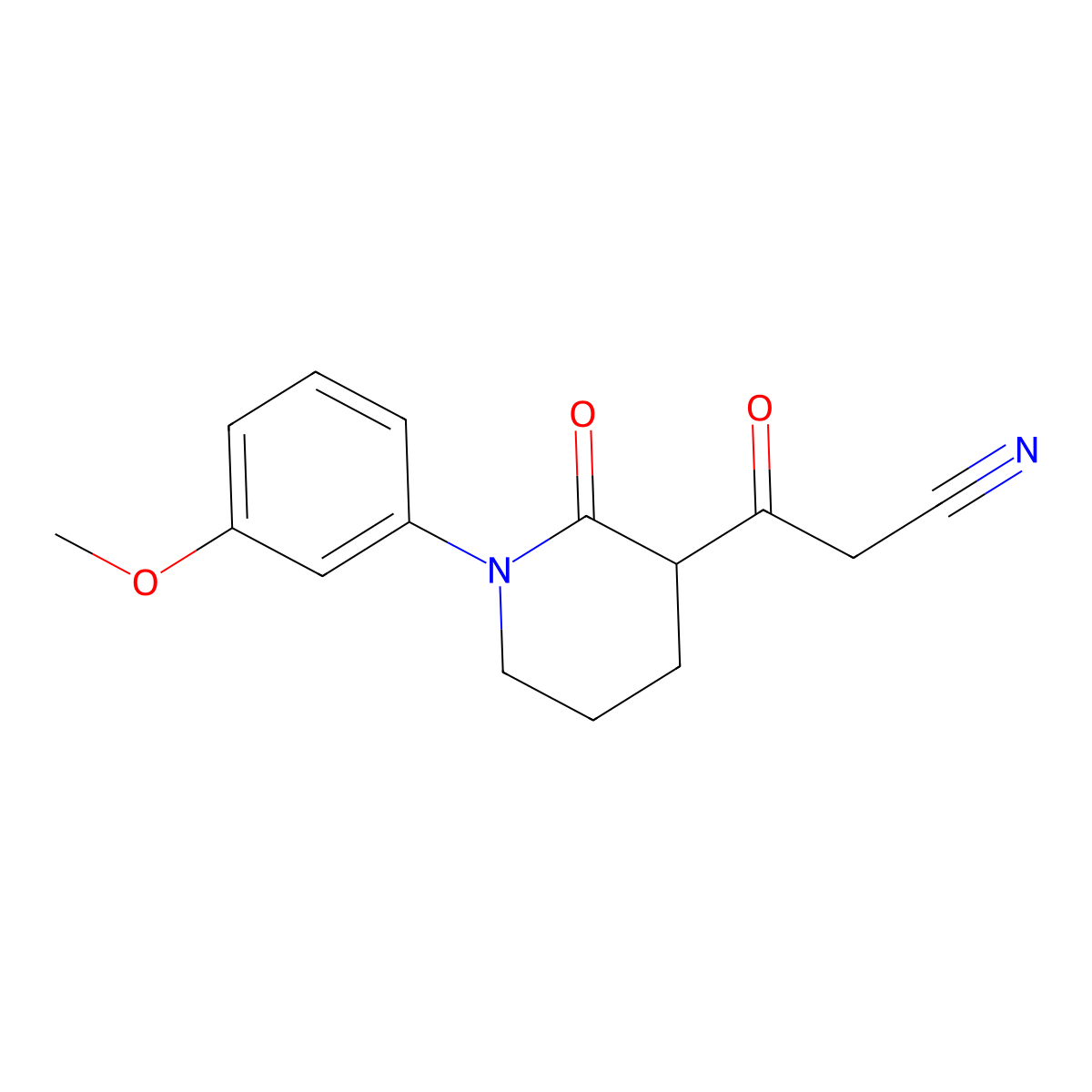 3-[1-(3-Methoxyphenyl)-2-oxopiperidin-3-yl]-3-oxopropanenitrile molecular structure, CAS 2059999-63-0