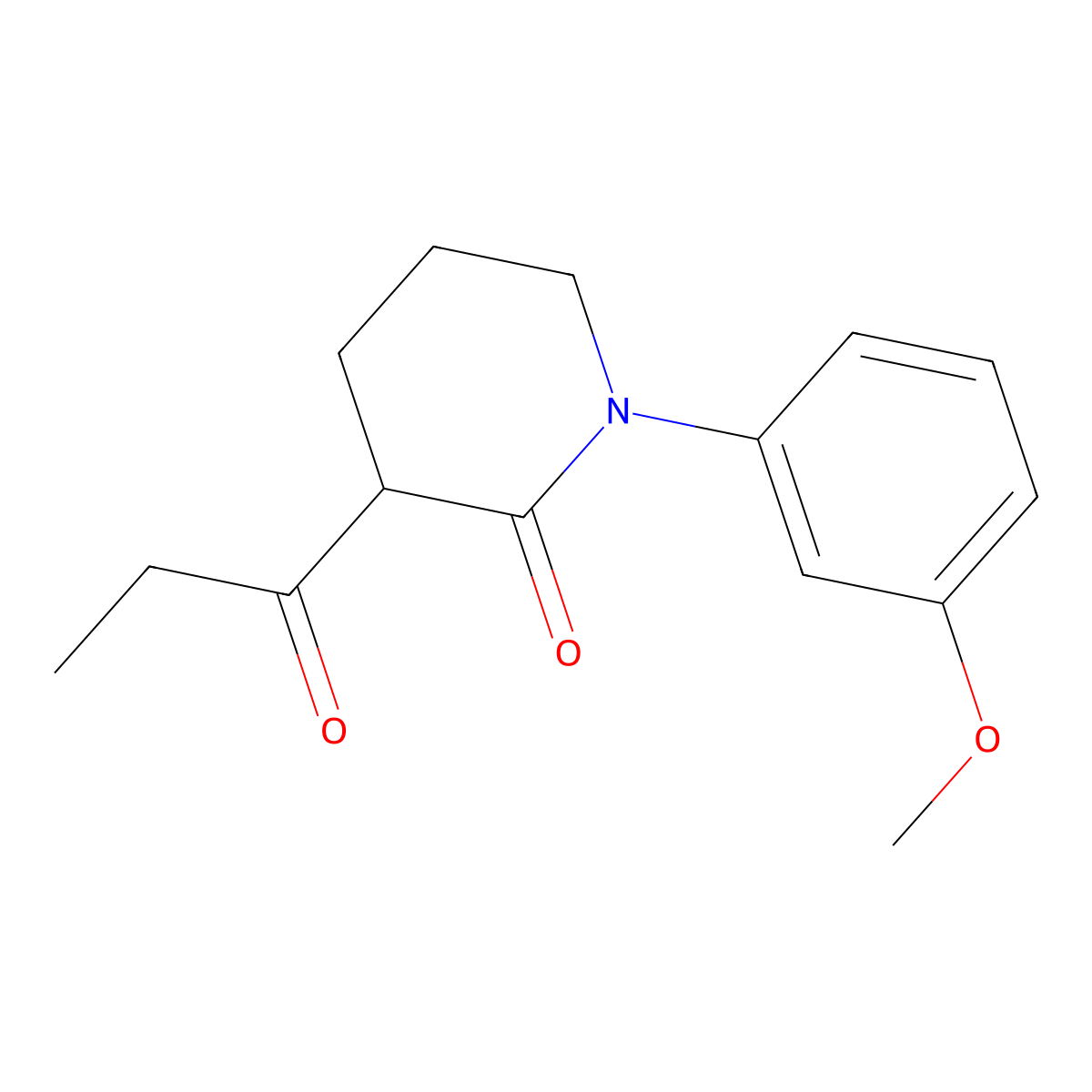 1-(3-Methoxyphenyl)-3-propanoylpiperidin-2-one molecular structure, CAS 2059999-66-3