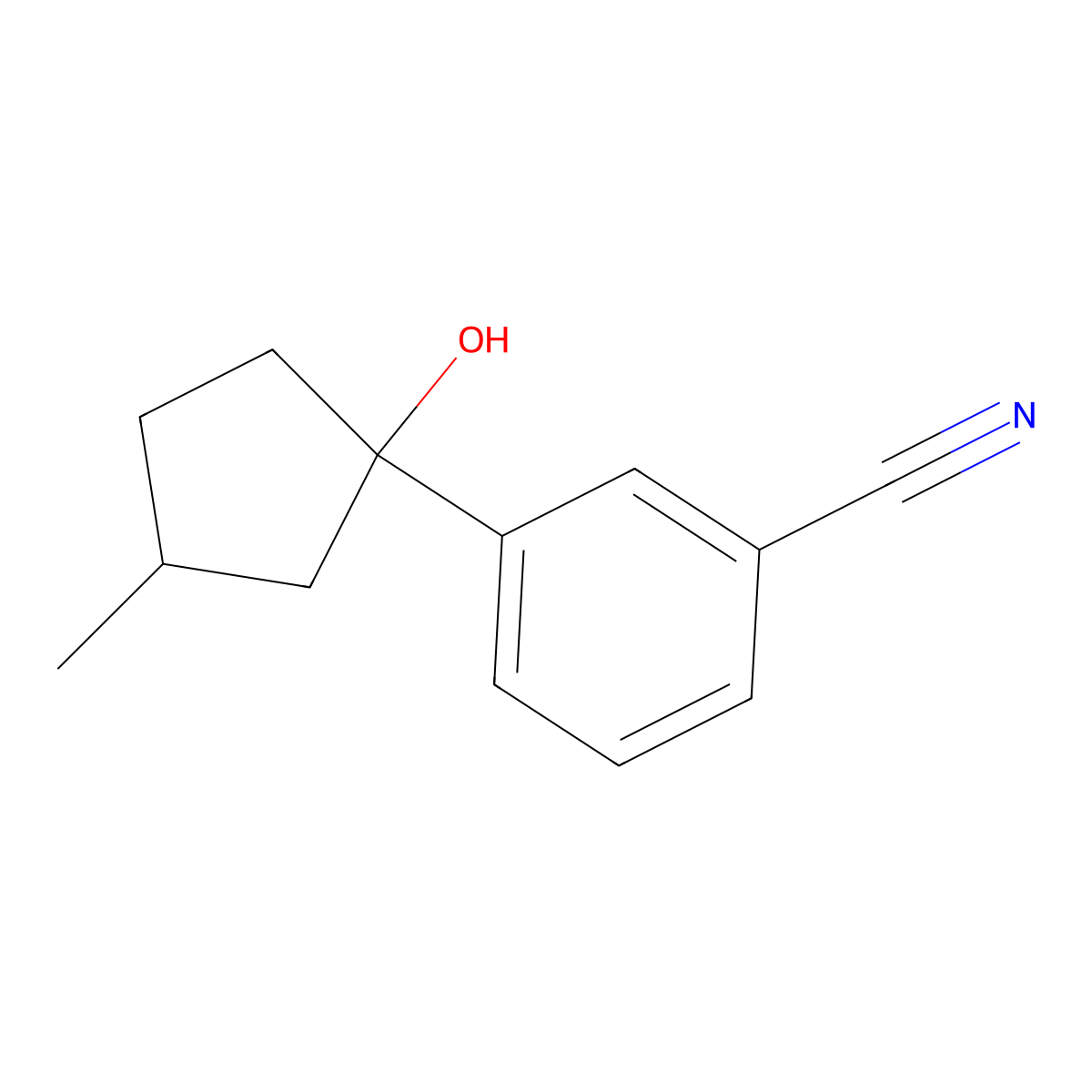 3-(1-Hydroxy-3-methylcyclopentyl)benzonitrile molecular structure, CAS 2059999-68-5