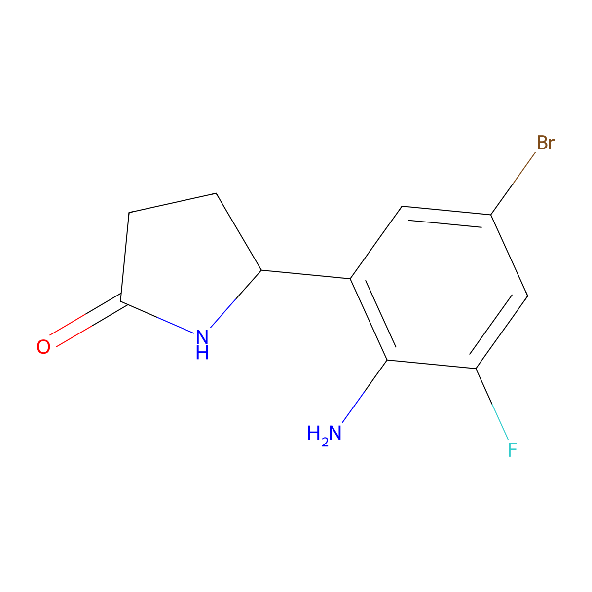 5-(2-Amino-5-bromo-3-fluorophenyl)pyrrolidin-2-one molecular structure, CAS 2059999-78-7
