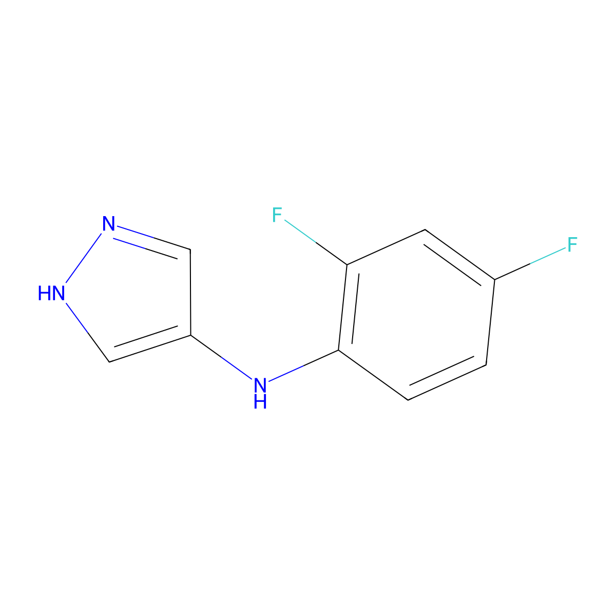 N-(2,4-Difluorophenyl)-1H-pyrazol-4-amine molecular structure, CAS 2059999-82-3
